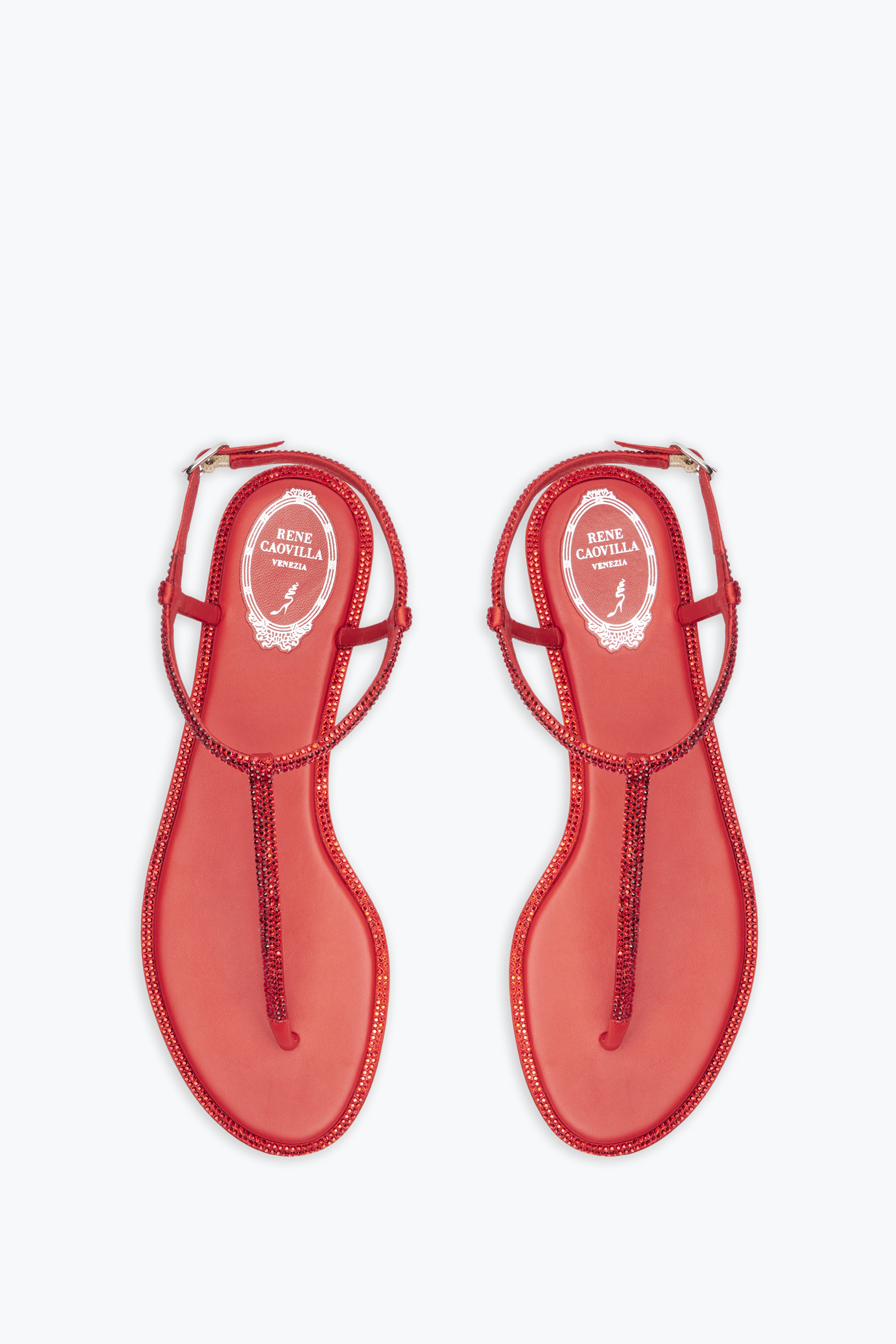 René Caovilla Diana Crystal Red Sandal 10