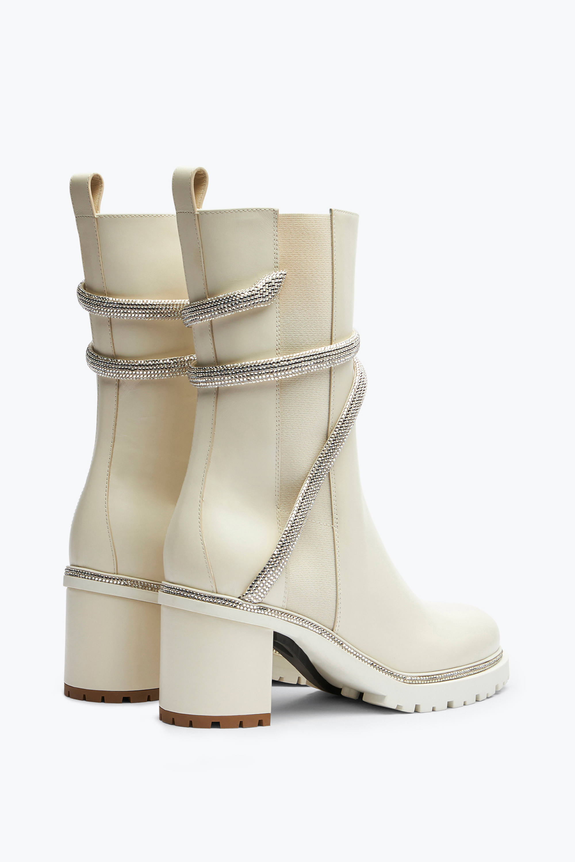 René Caovilla Cleo Crystal Ivory Bootie 60