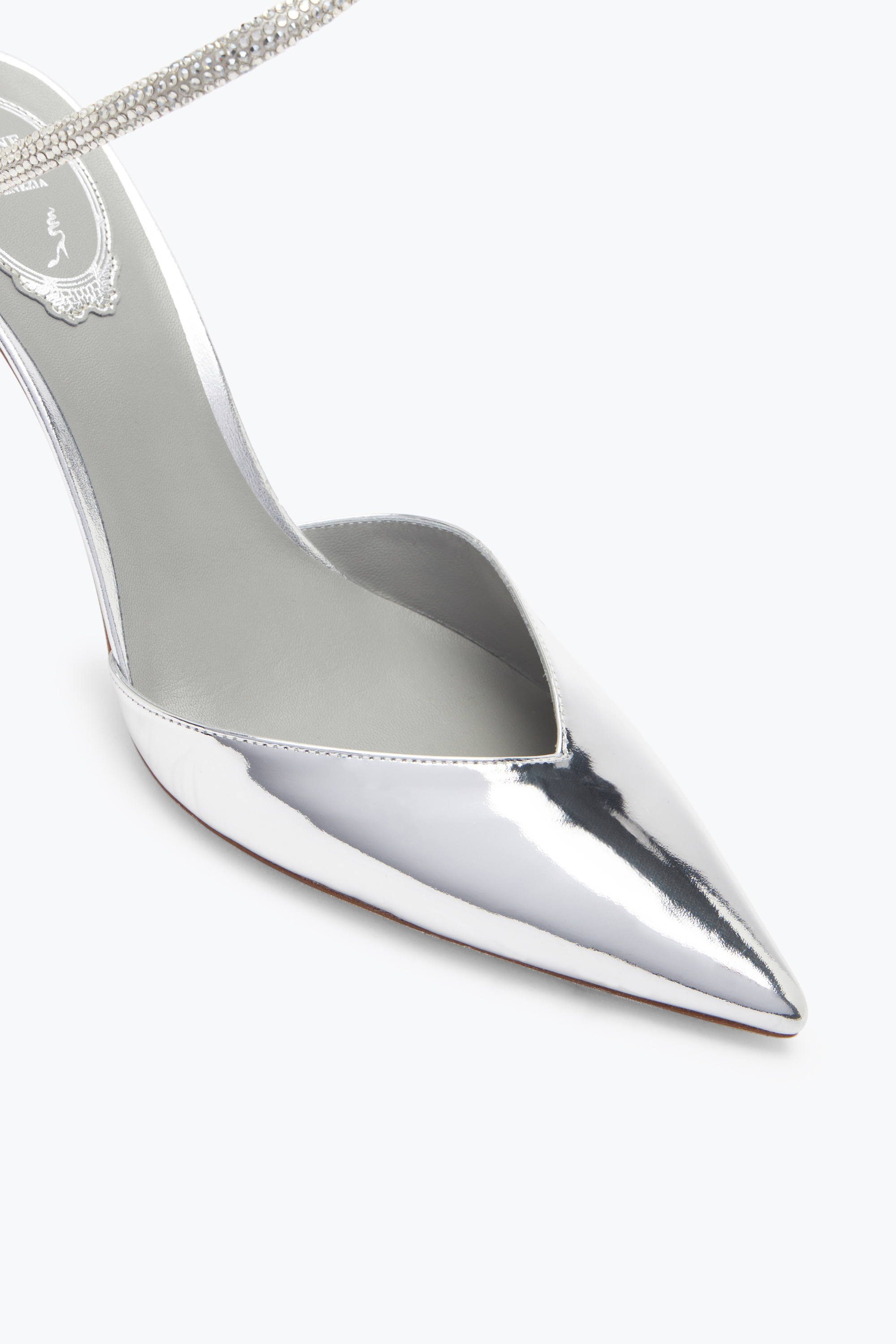 René Caovilla Margot Silver Pump 80