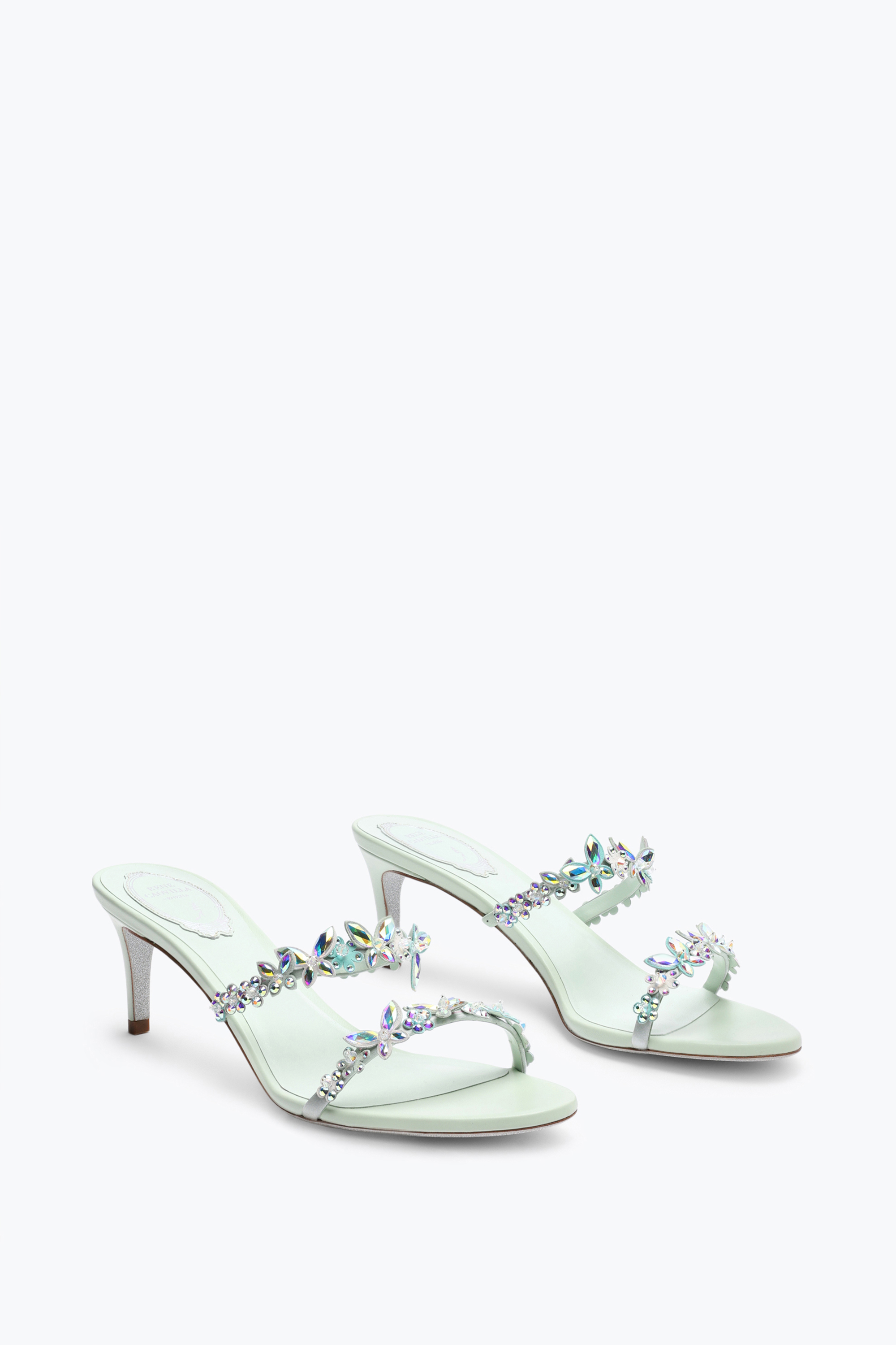 René Caovilla Eden Green Mint Slider Sandal 60