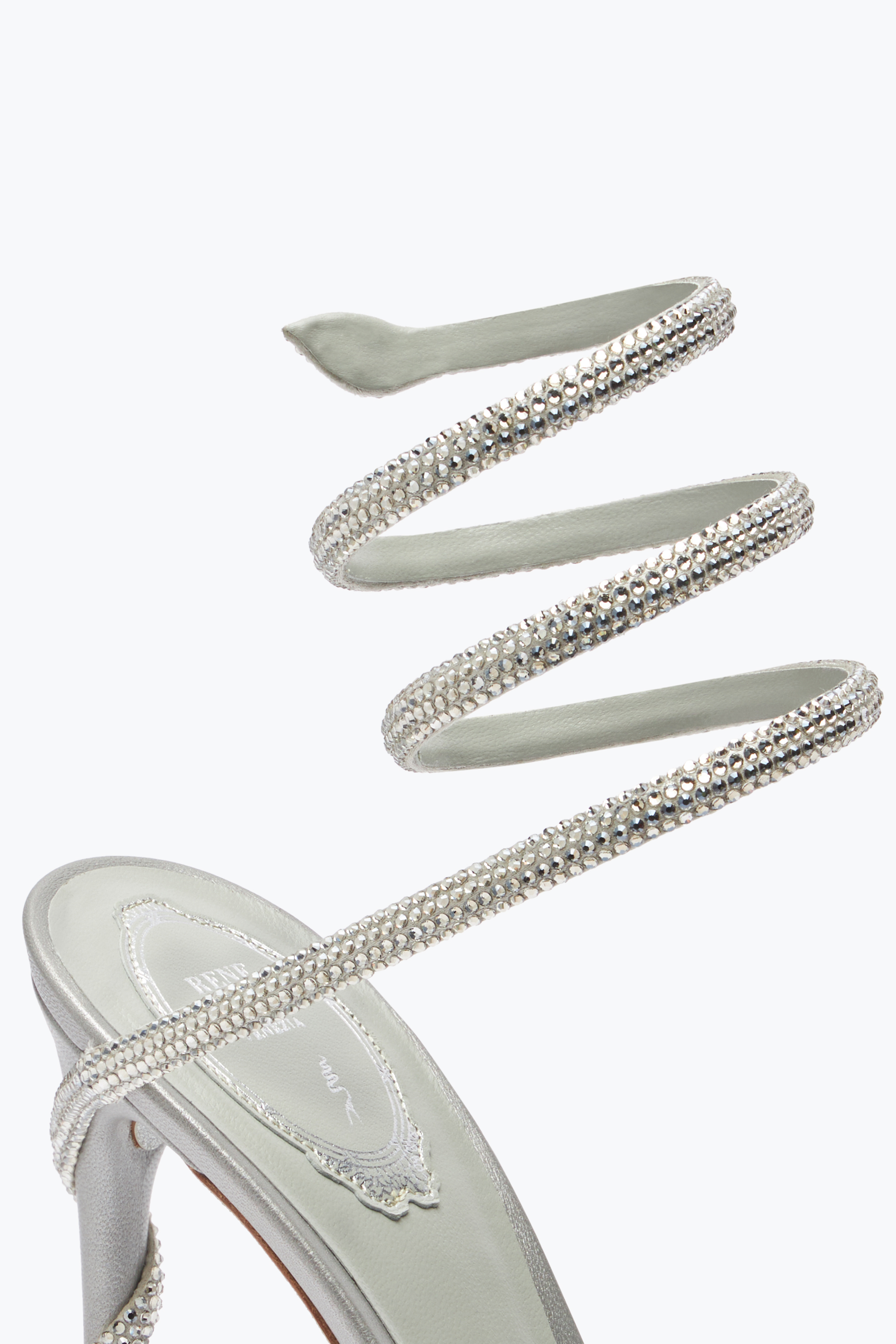 Shop René Caovilla Margot Silver Platform Sandal 120