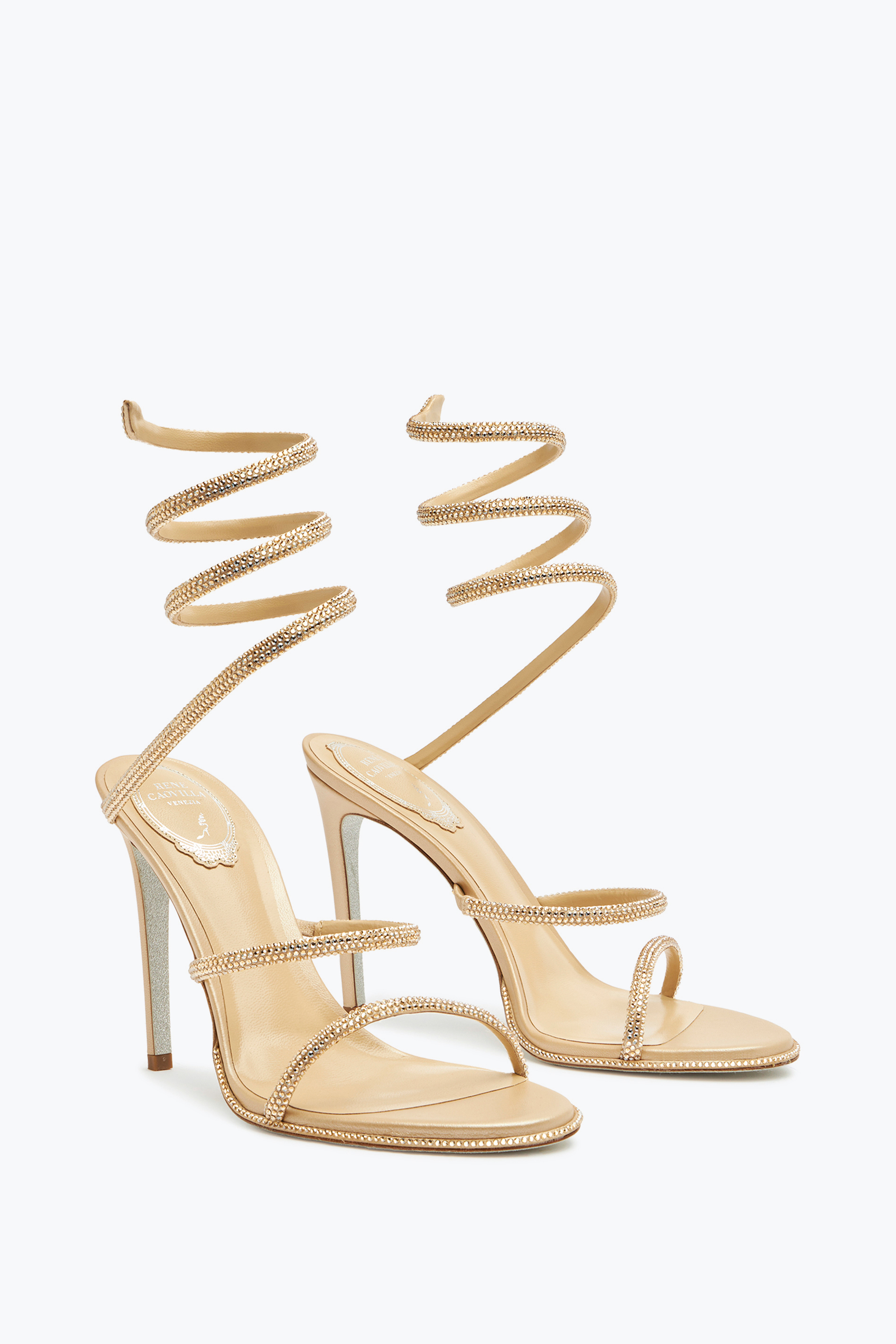 René Caovilla Cleo Gold Sandal 105