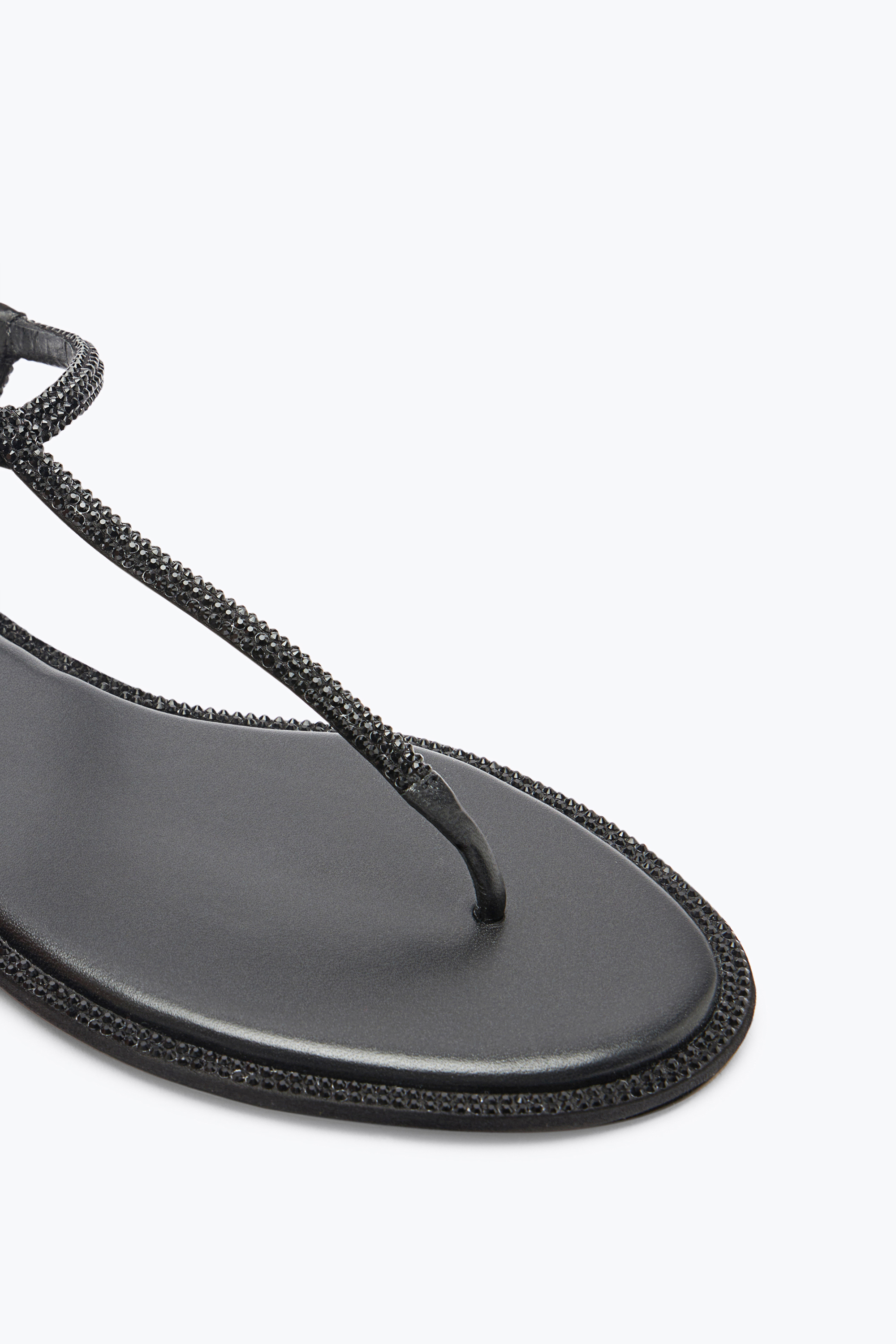 René Caovilla Diana Crystal Black Sandal 10
