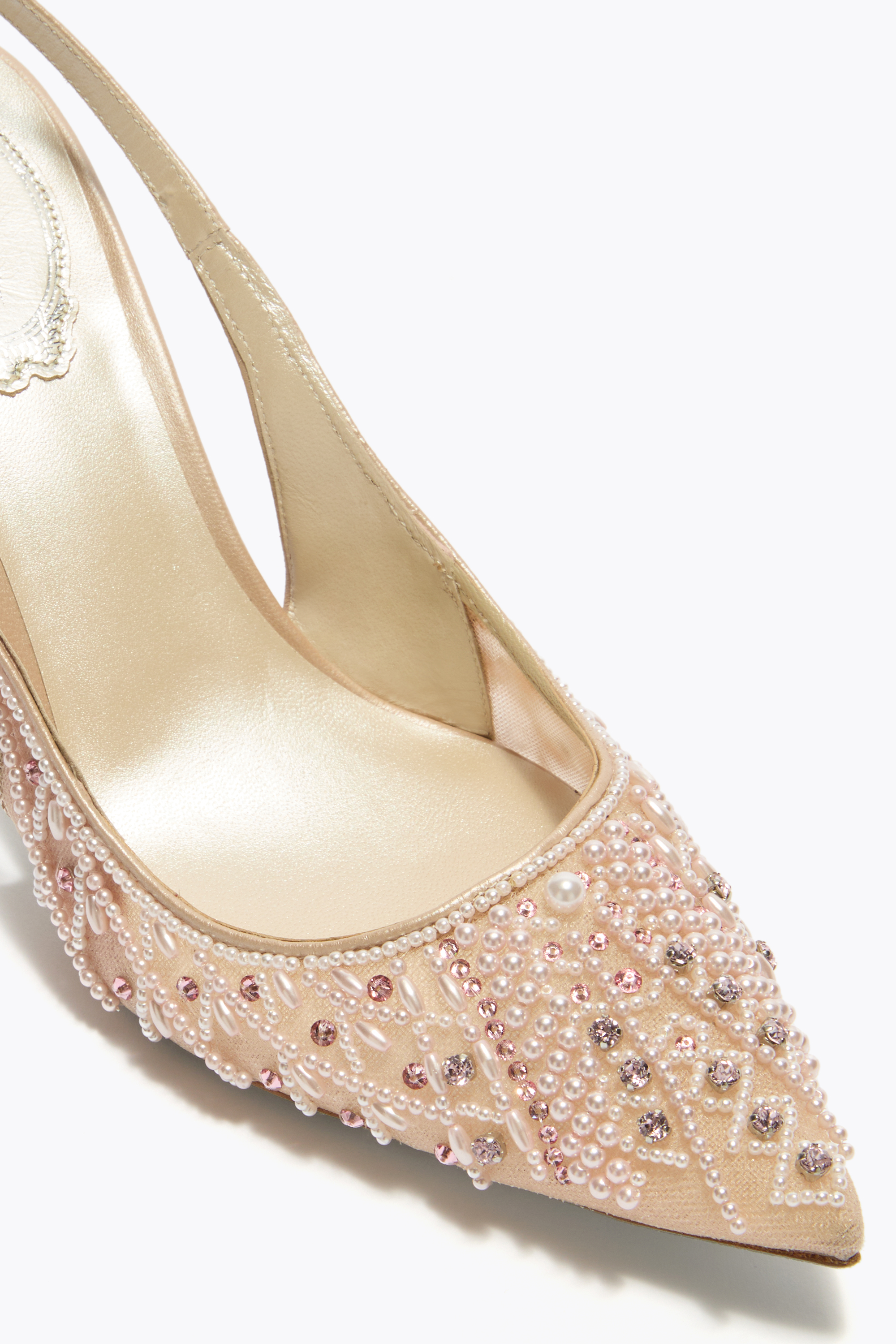 René Caovilla Lovely Powder Pink Slingback 80 In Pink