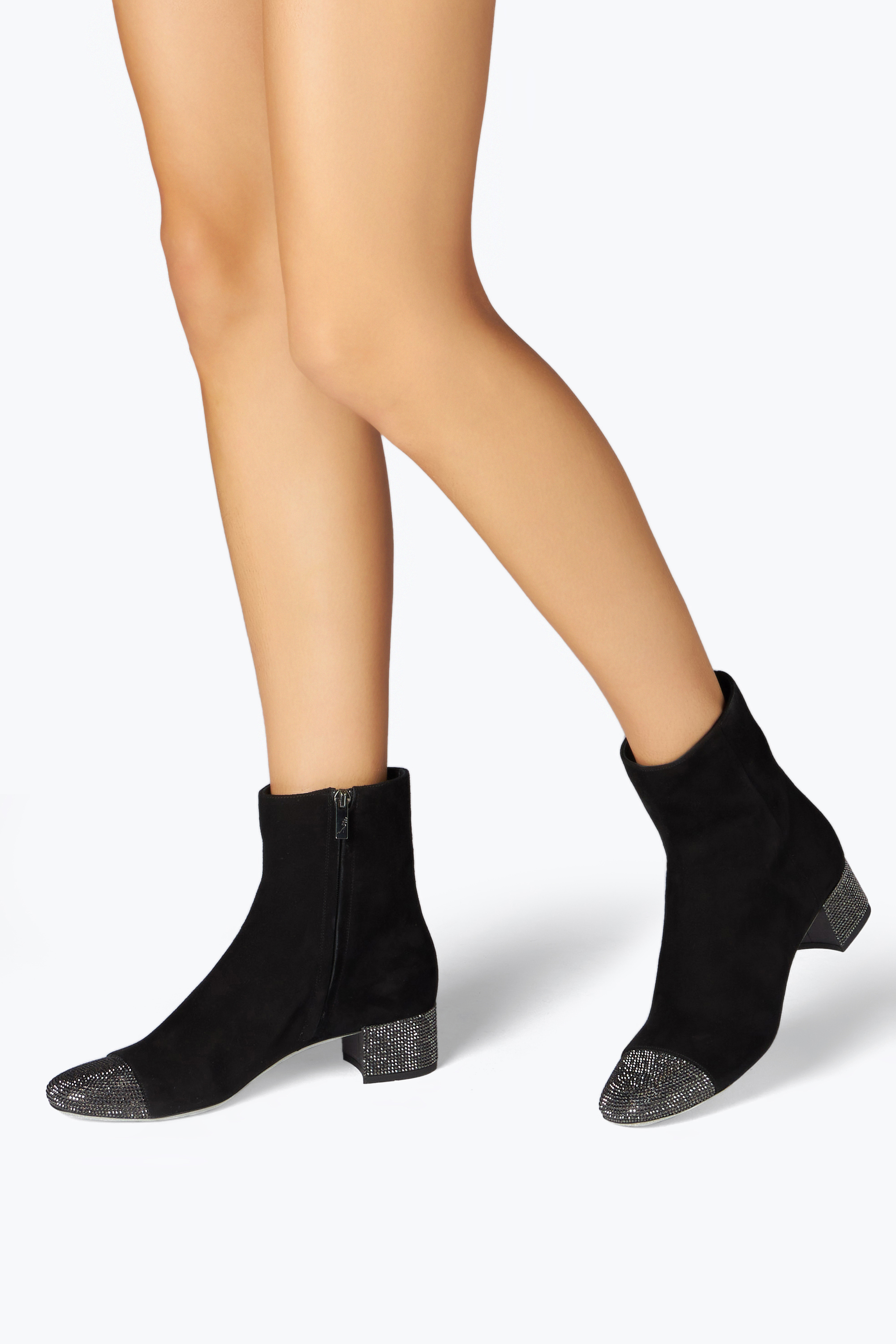 René Caovilla Bonnie Black Suede Bootie 40