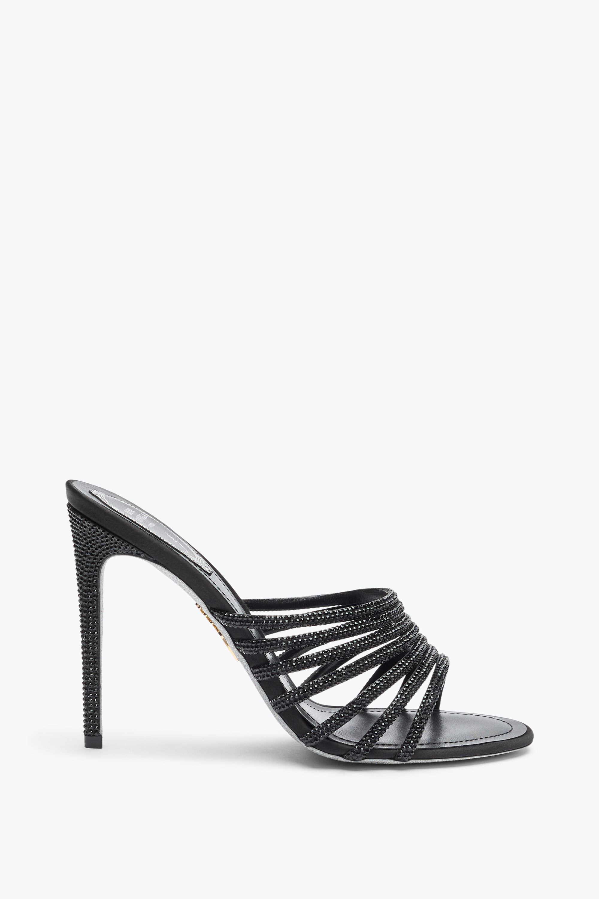 René Caovilla Full Trim Black Mule 105