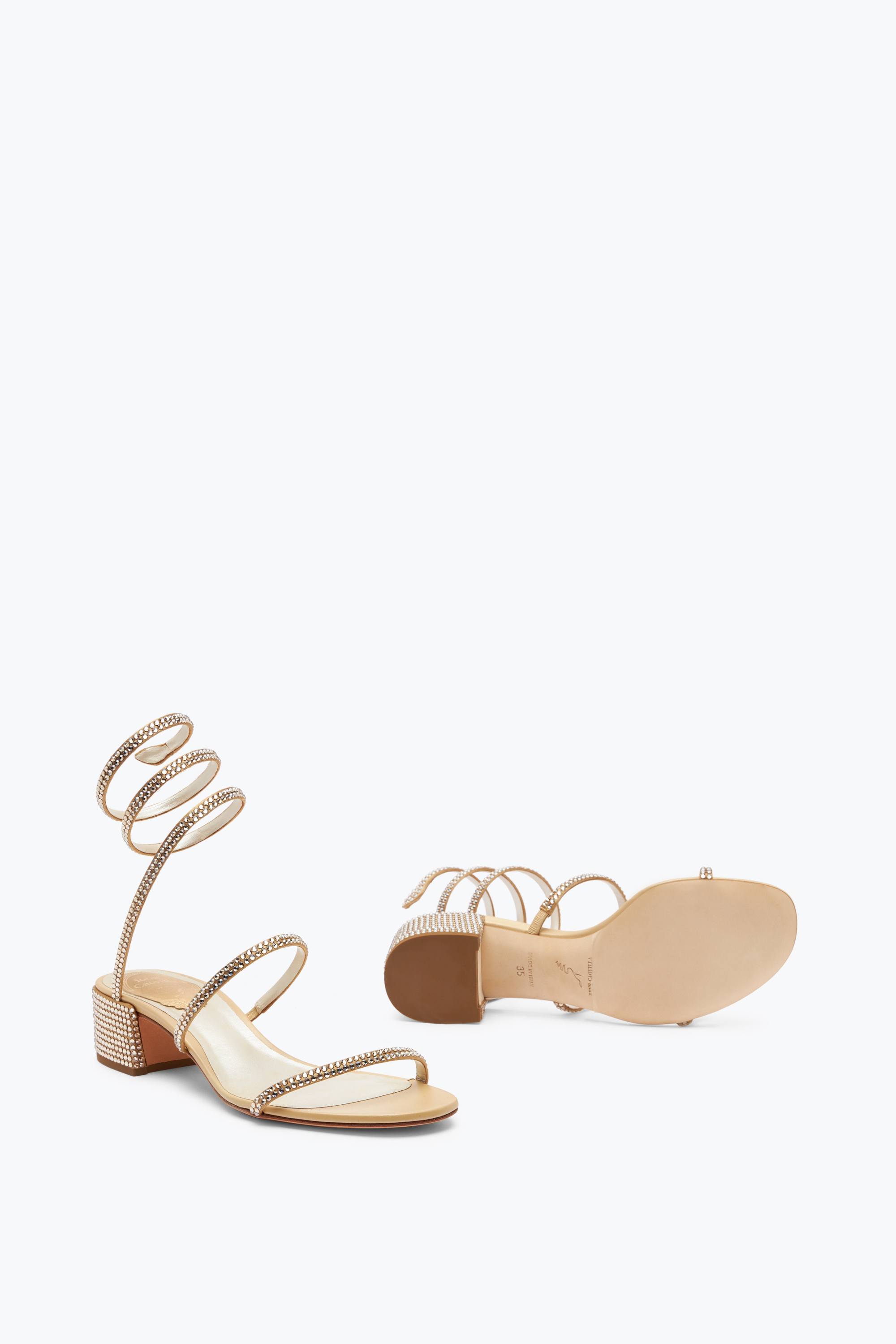 René Caovilla Elegant Beige Sandals Cleo