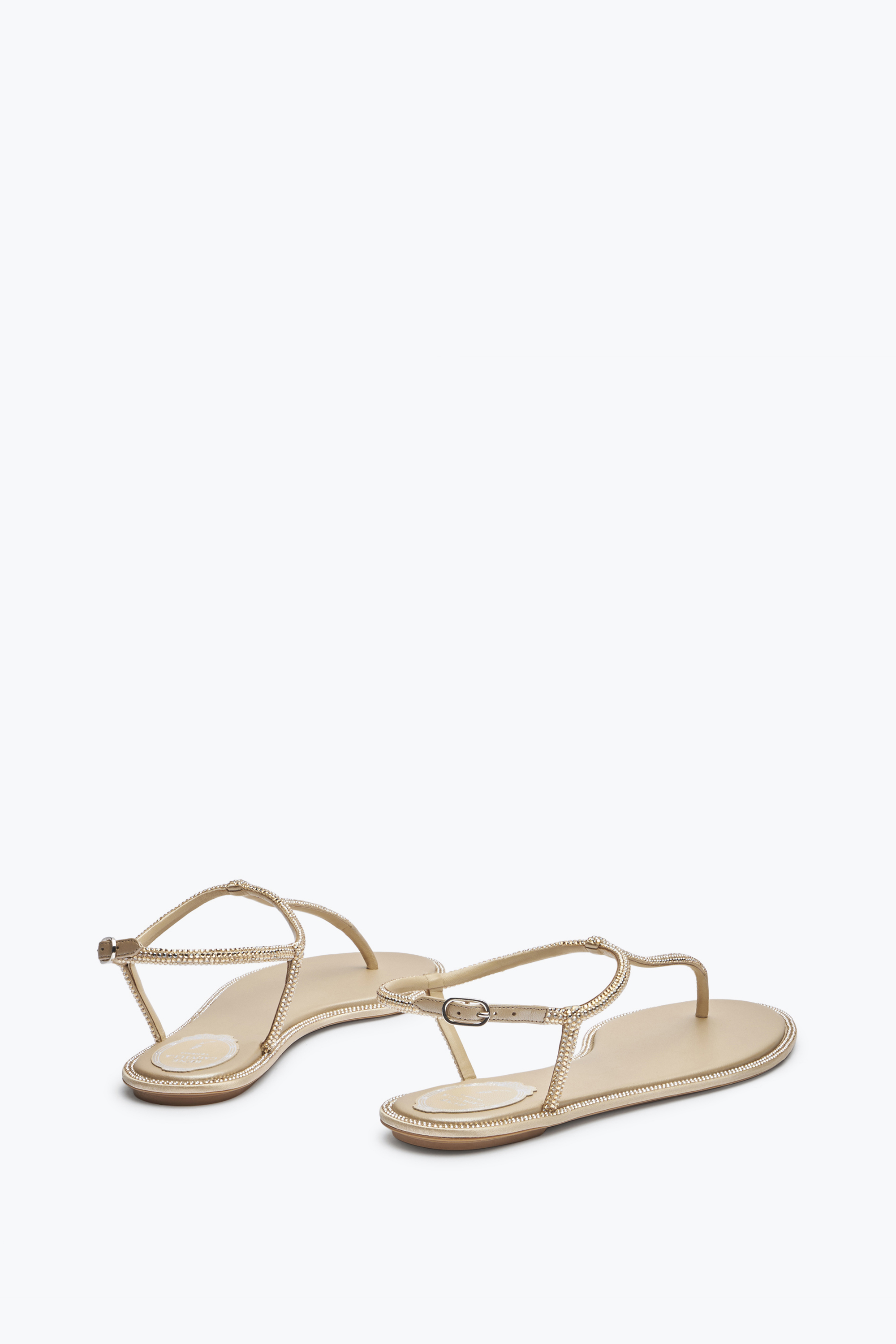 René Caovilla Diana Crystal Beige Sandal 10