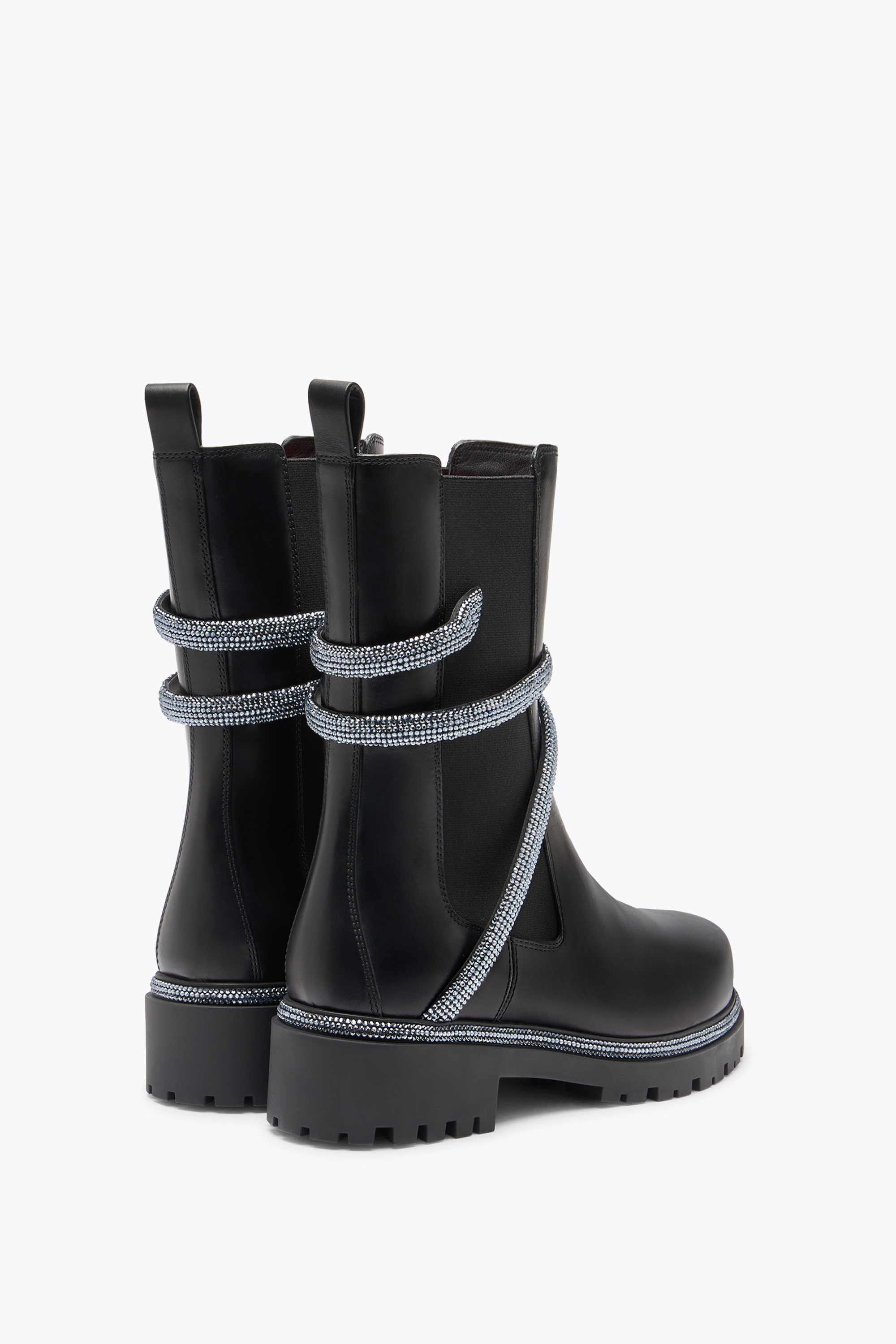 René Caovilla Cleo Black Biker Boot With Crystals 25 In Black