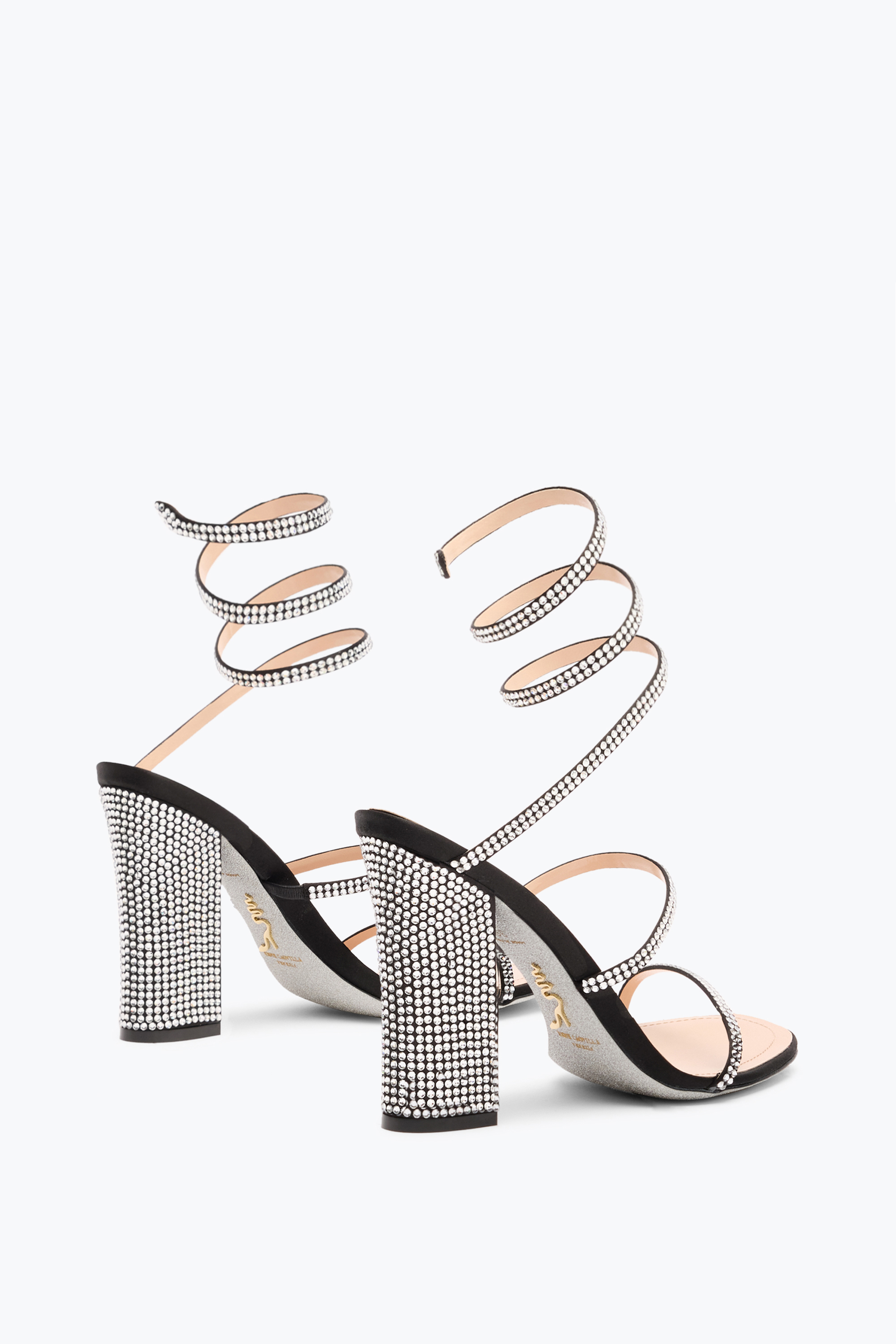 René Caovilla Cleo Black Sandal With Soul Heel 105