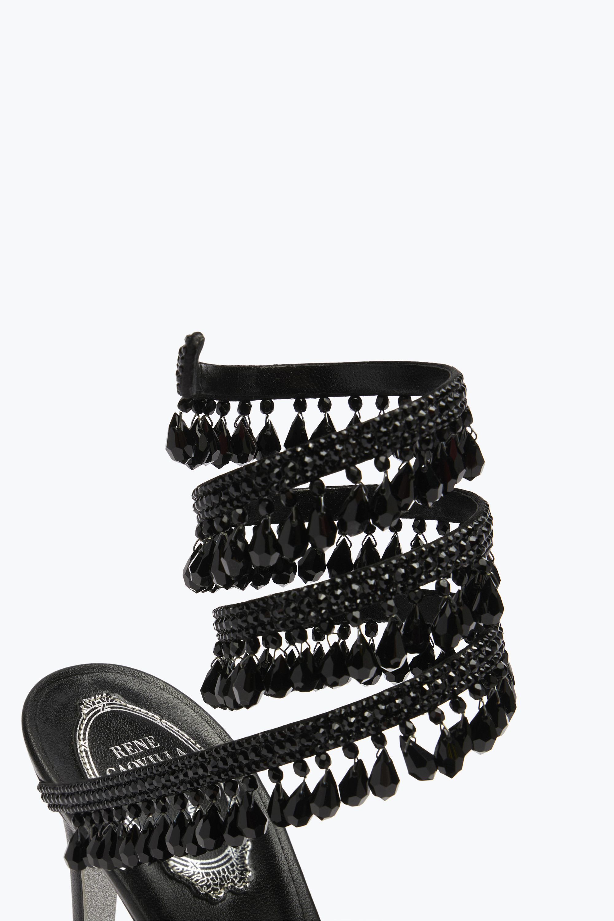 René Caovilla Chandelier Heeled Sandals 105 In Black