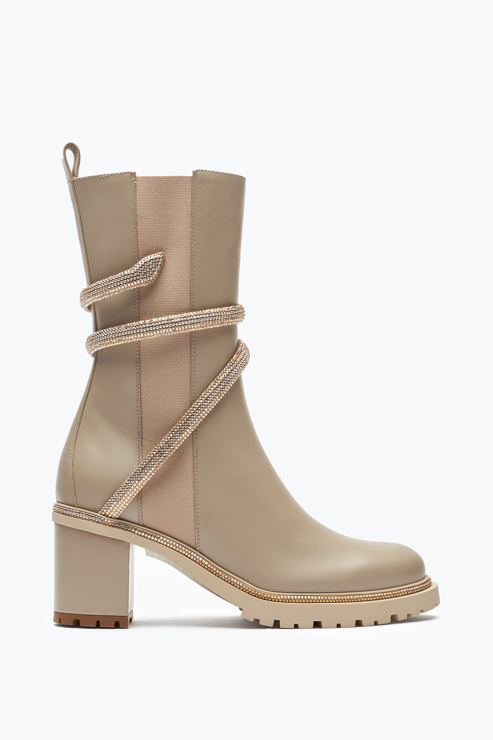 René Caovilla Cleo Crystals Beige Bootie 60