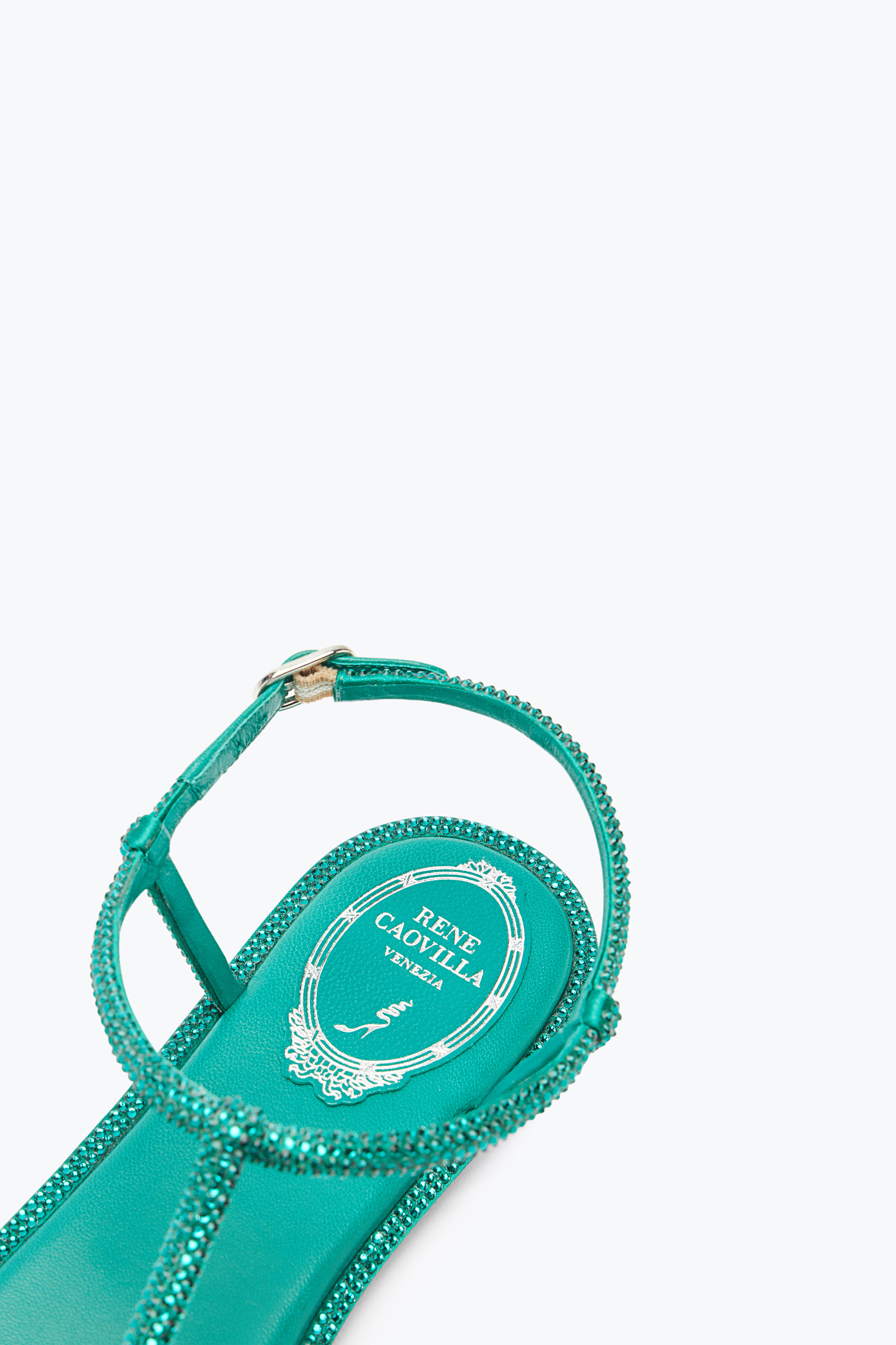 René Caovilla Diana Crystal Green Sandal 10