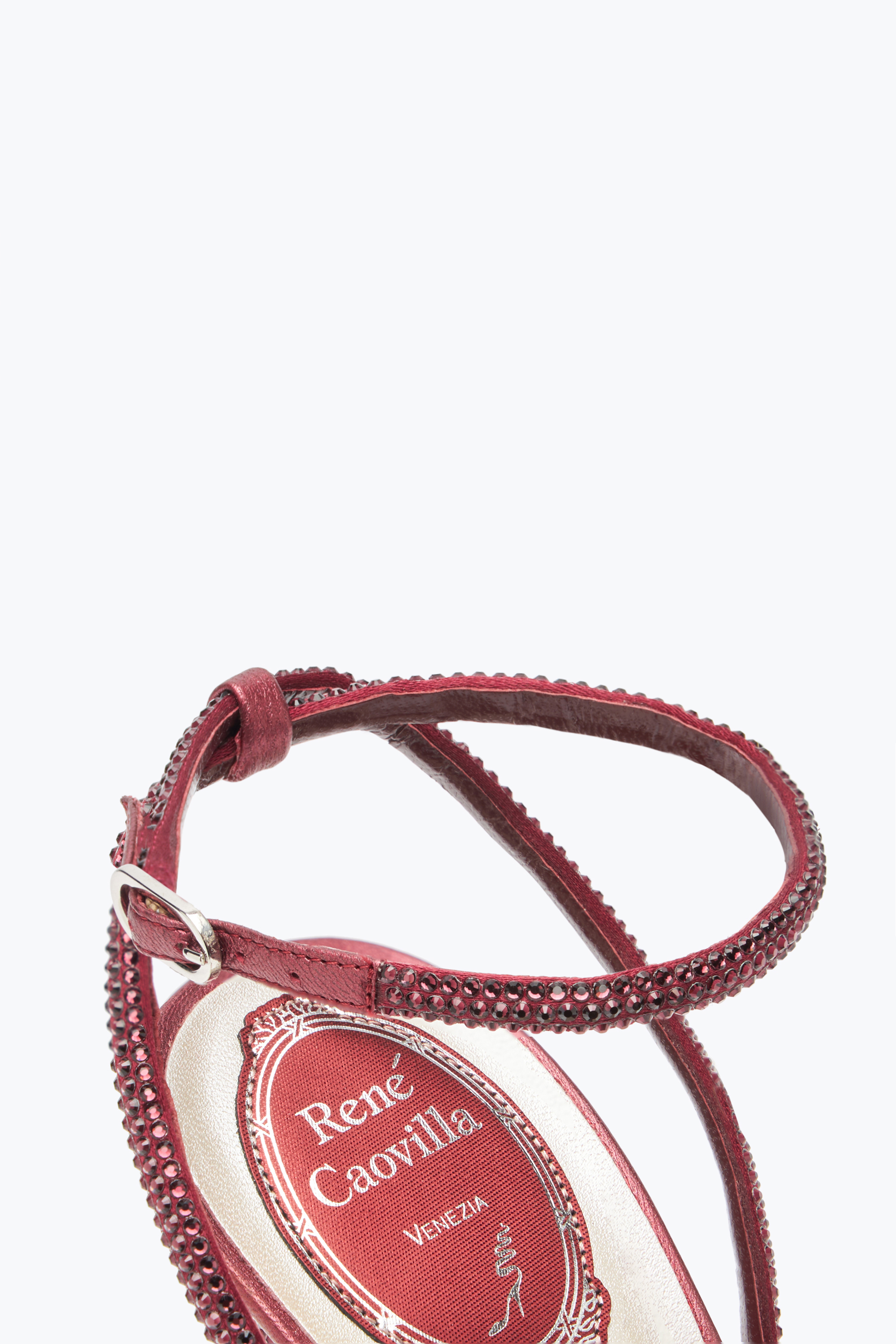 René Caovilla Ellabrita Crystal Wine Red Sandal 105