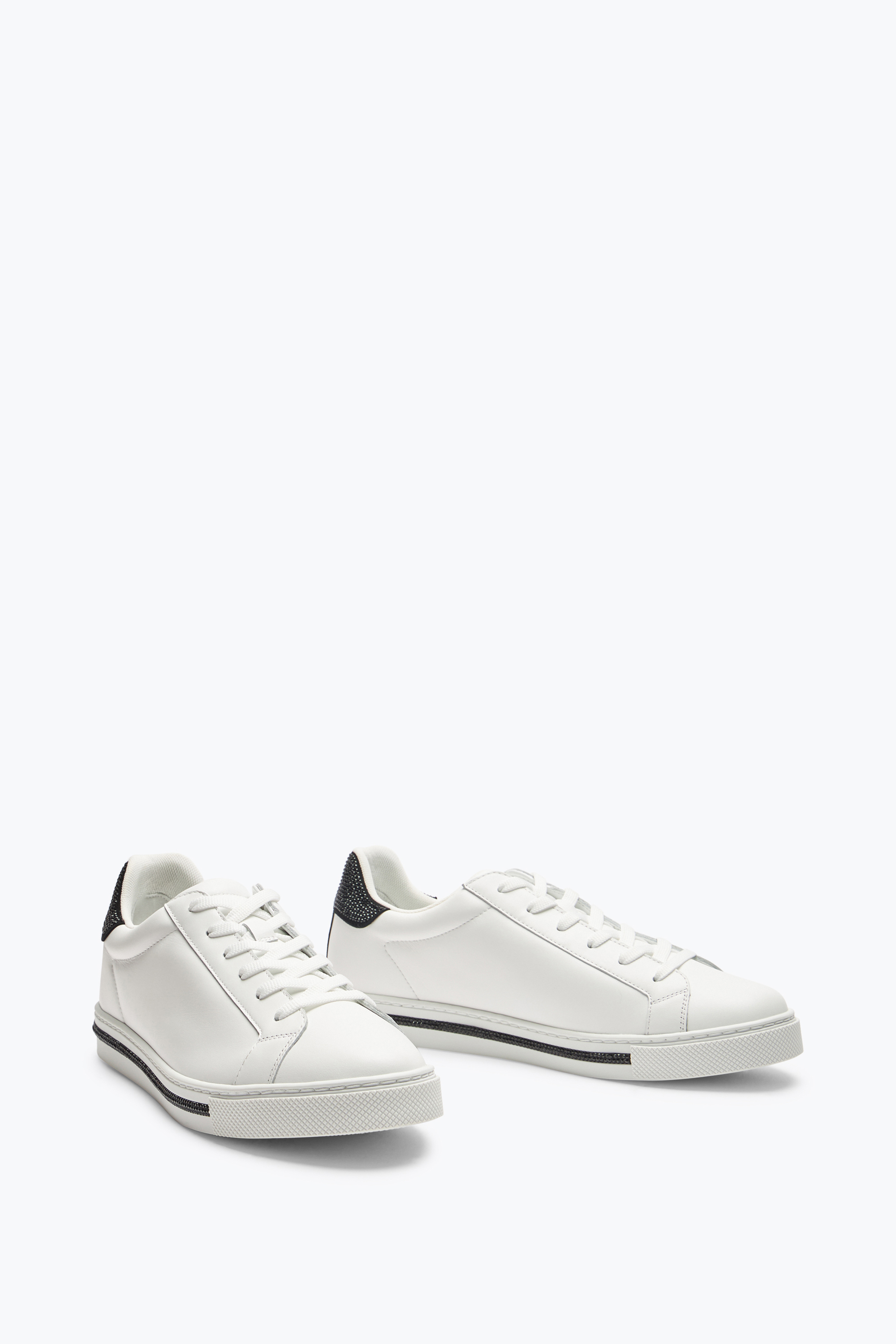 René Caovilla Xtra White-black Sneaker With Crystals 15