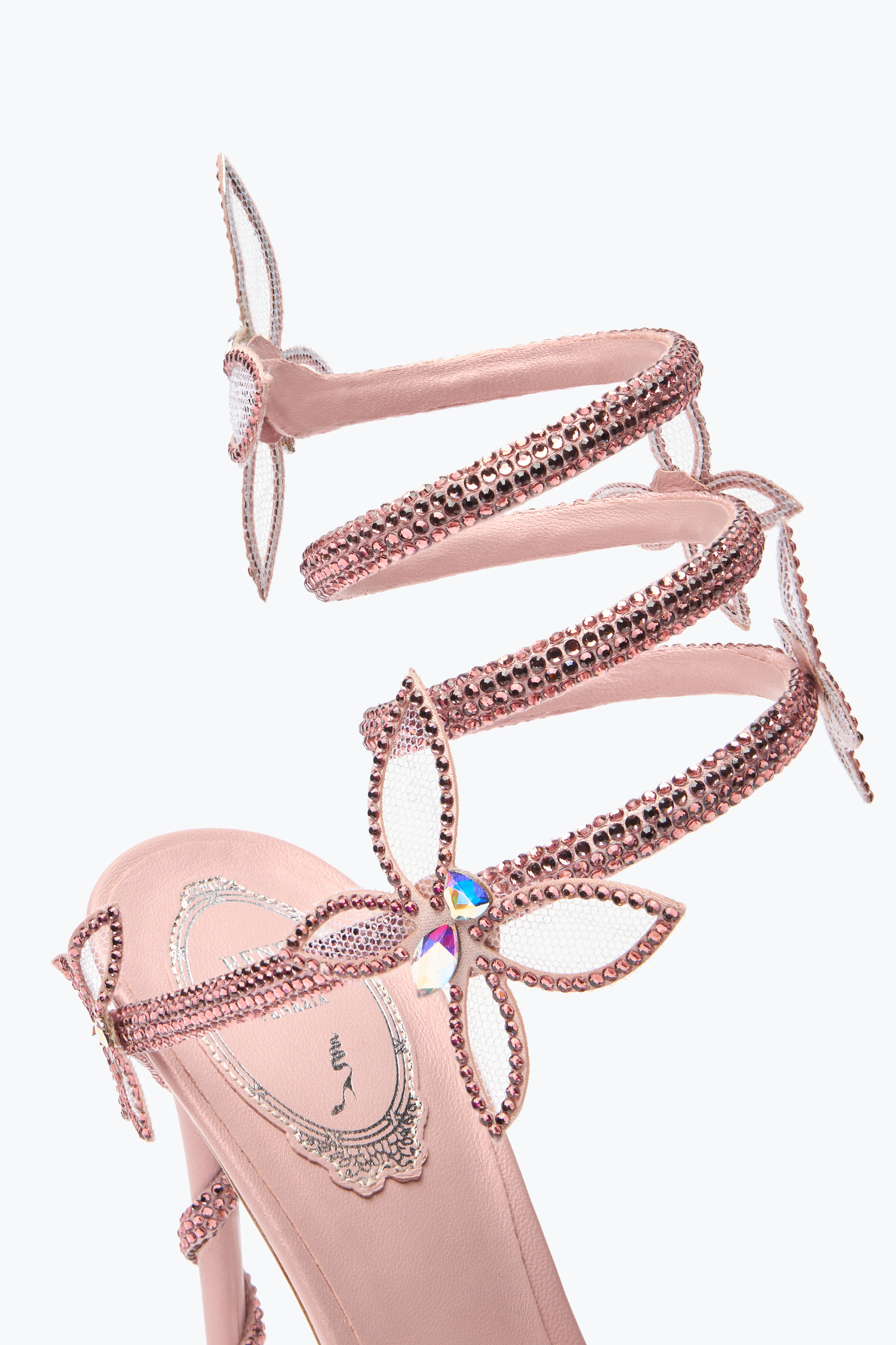 René Caovilla Margot Pink Powder Butterfly Sandal 105