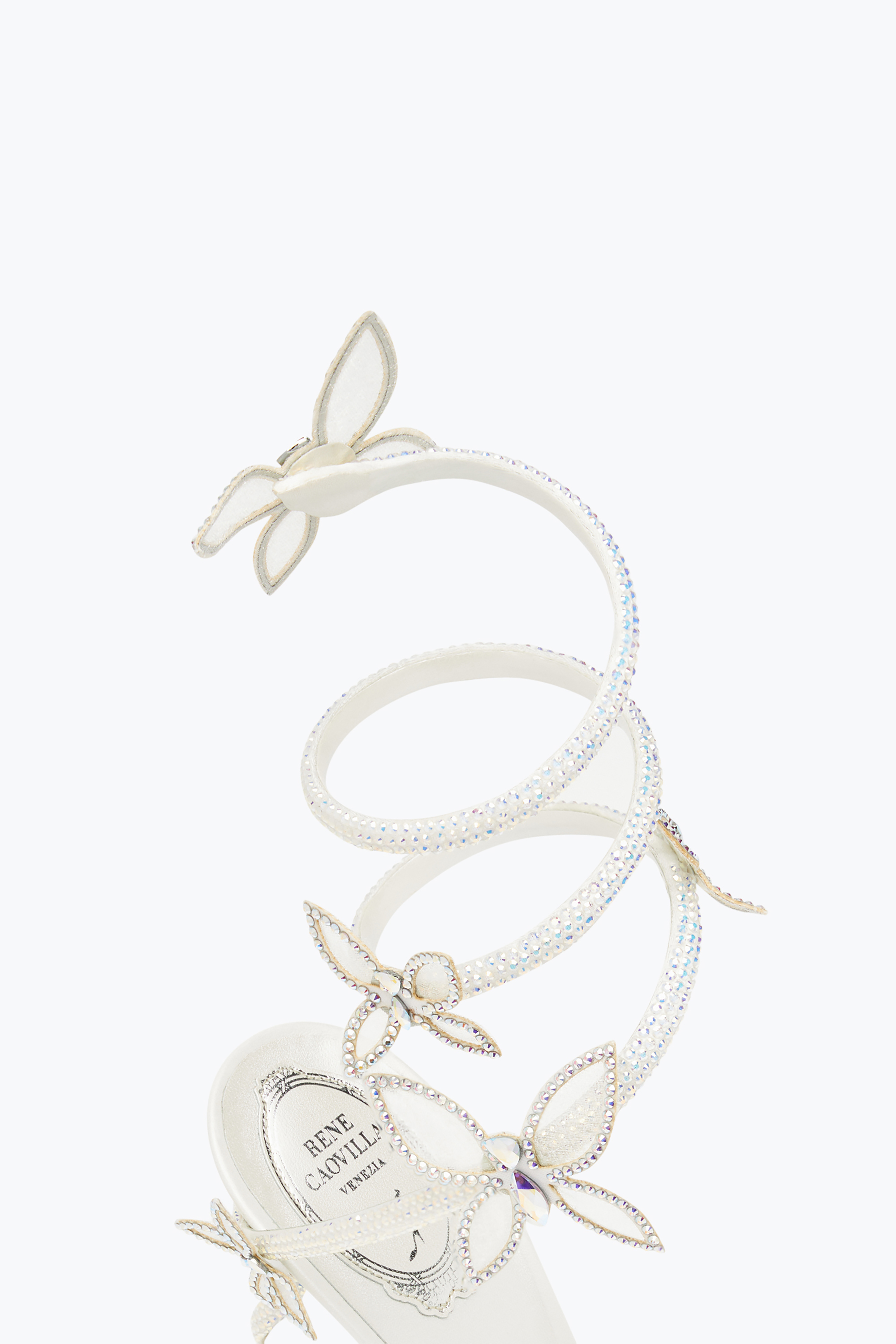 Shop René Caovilla Margot Crystal White Platform Sandal 120