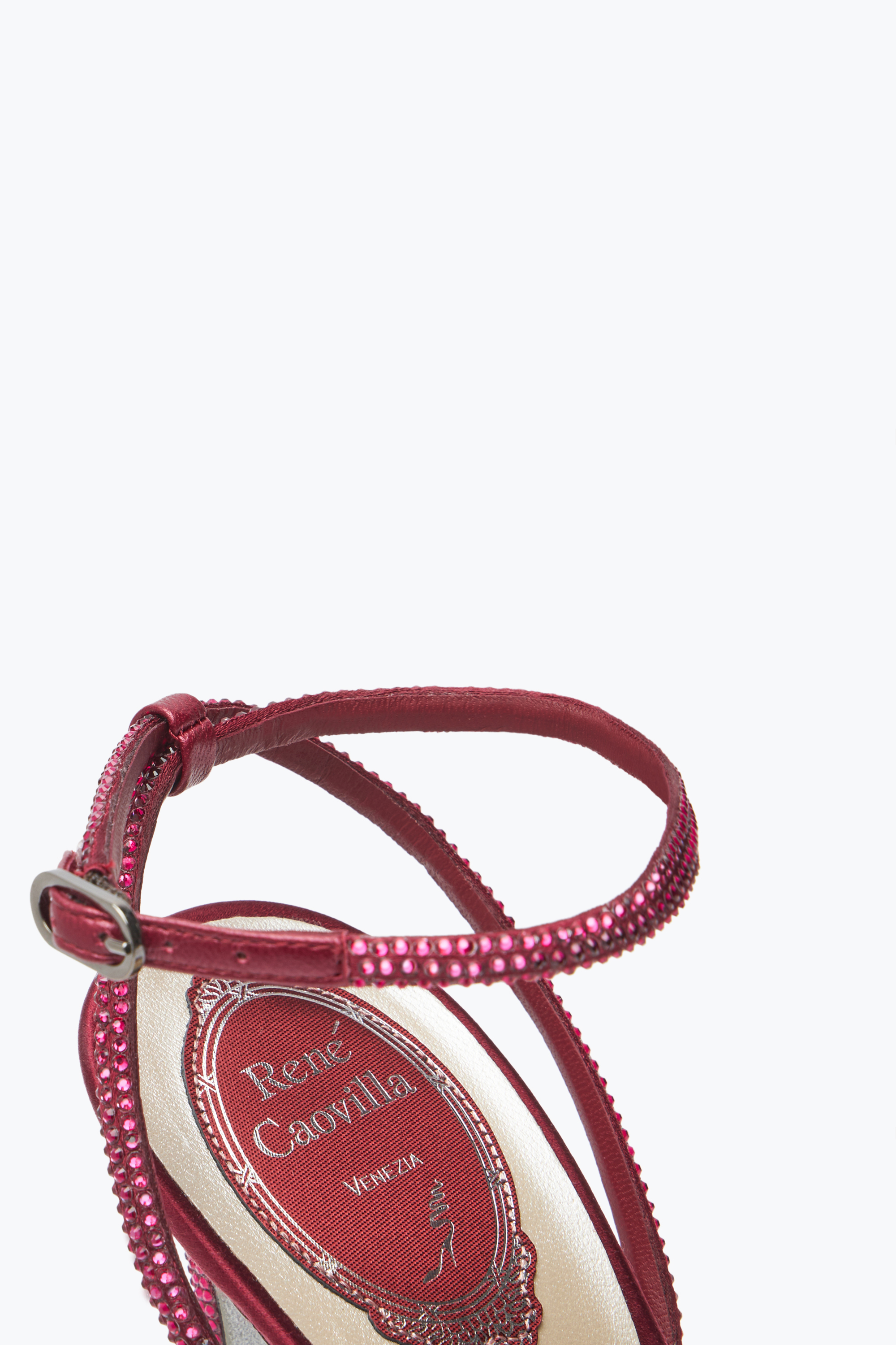 René Caovilla Ellabrita Crystal Burgundy Sandal 105