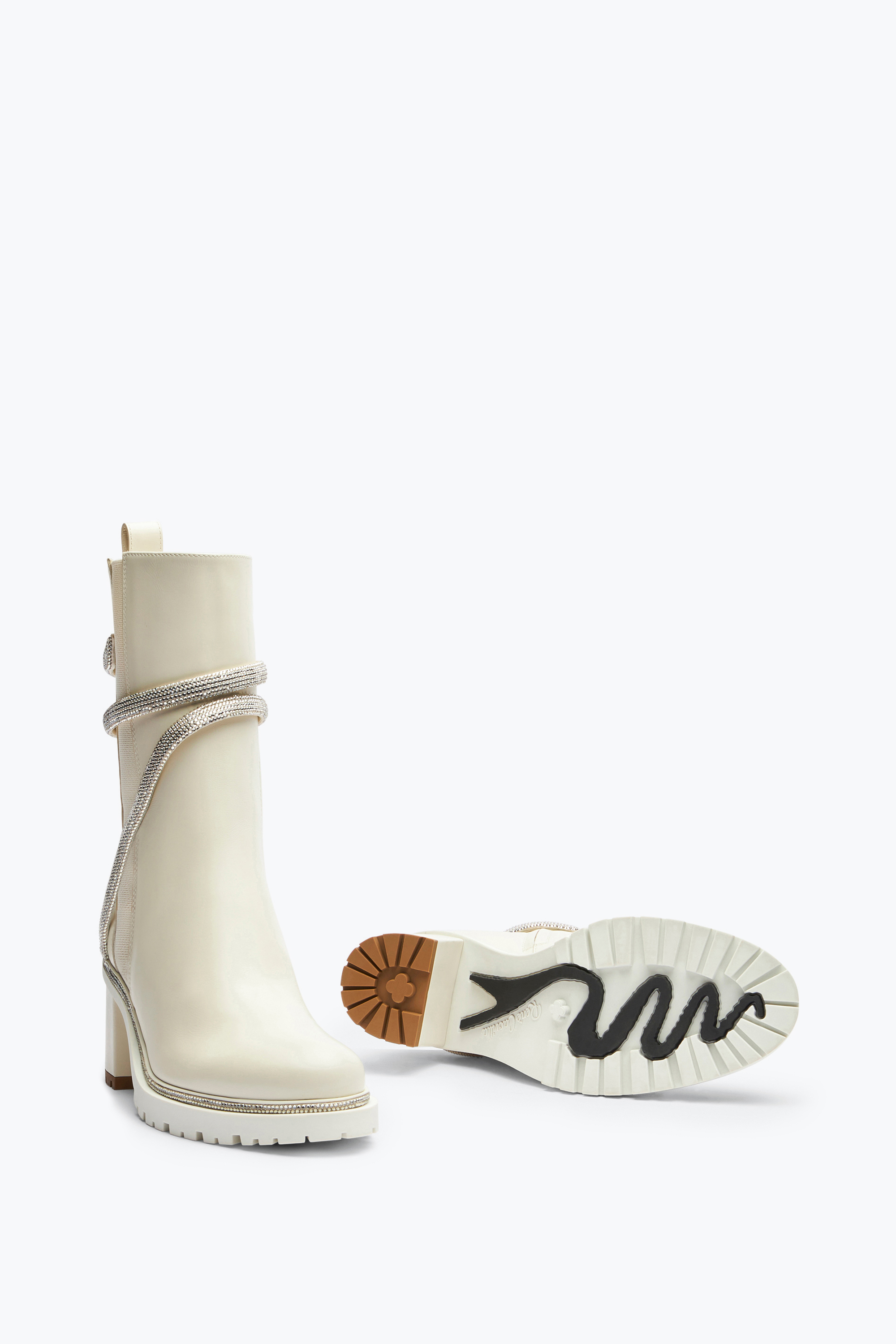 René Caovilla Cleo Crystal Ivory Bootie 60