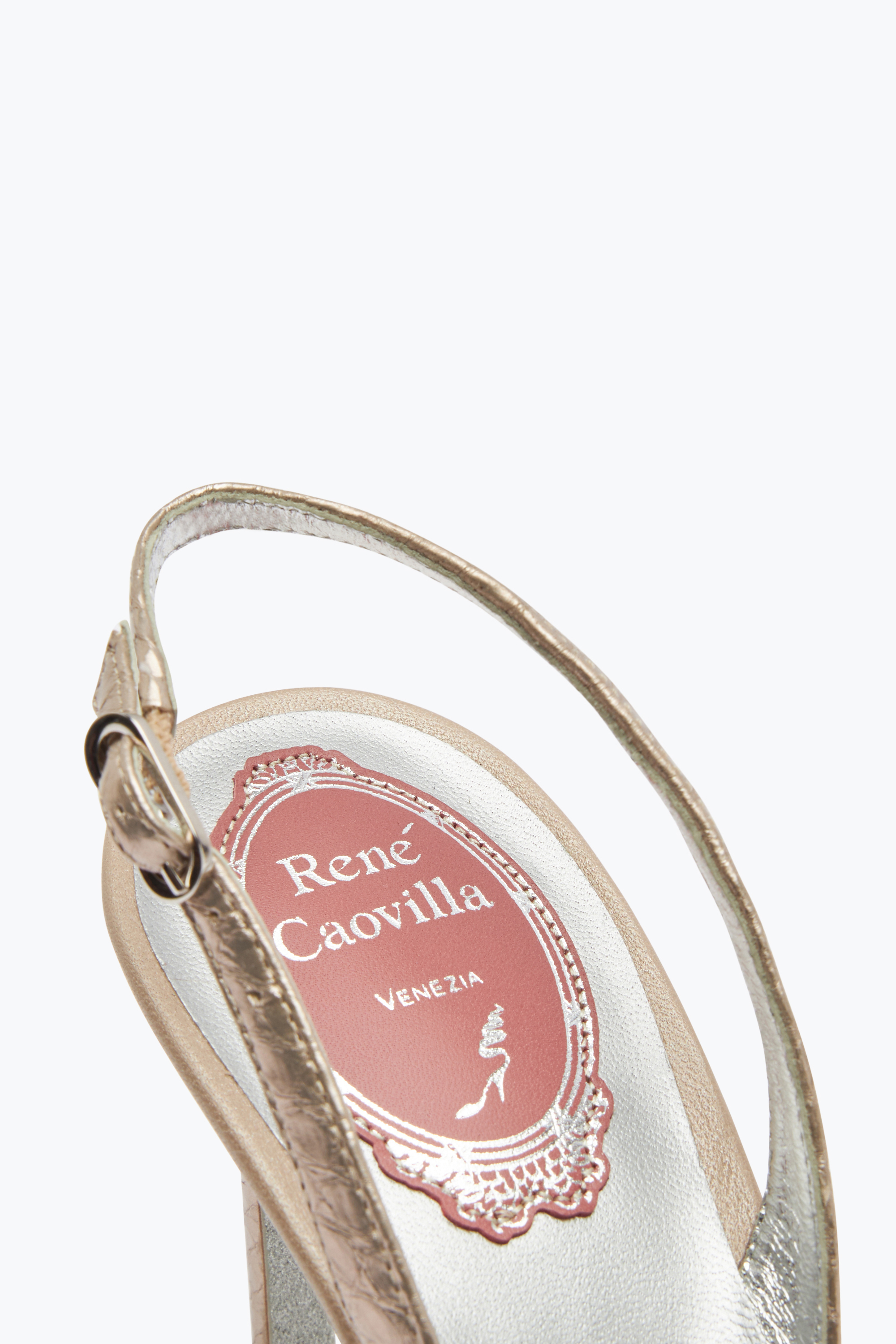 René Caovilla Jewel Slingbacks In Lace Veneziana