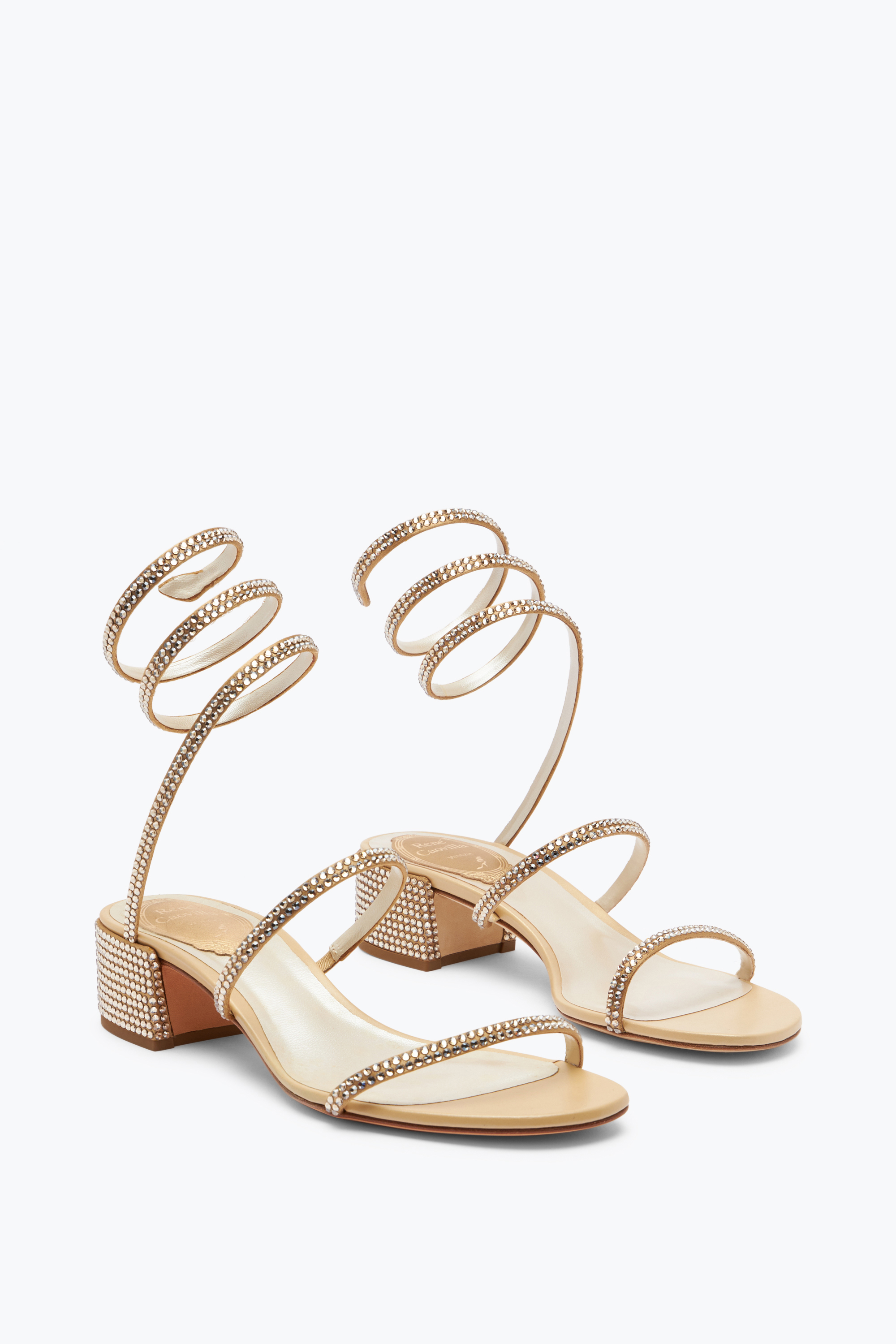 René Caovilla Elegant Beige Sandals Cleo