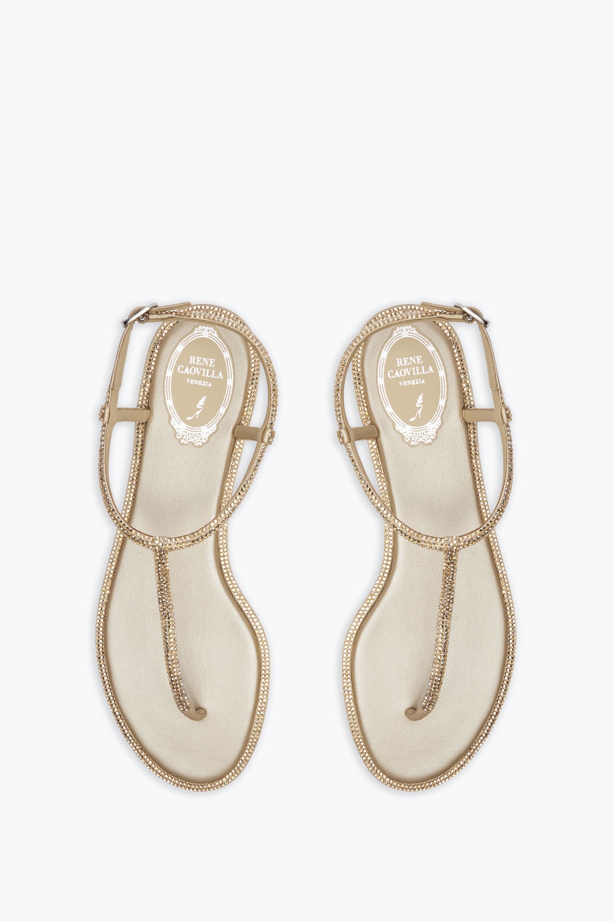 René Caovilla Diana Crystal Beige Sandal 10