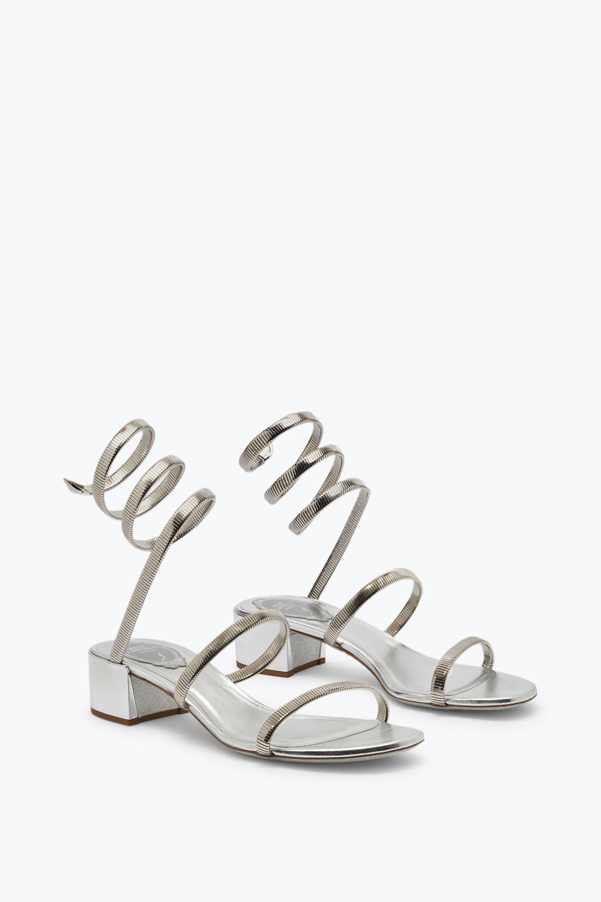 René Caovilla Juniper Silver Sandal 40