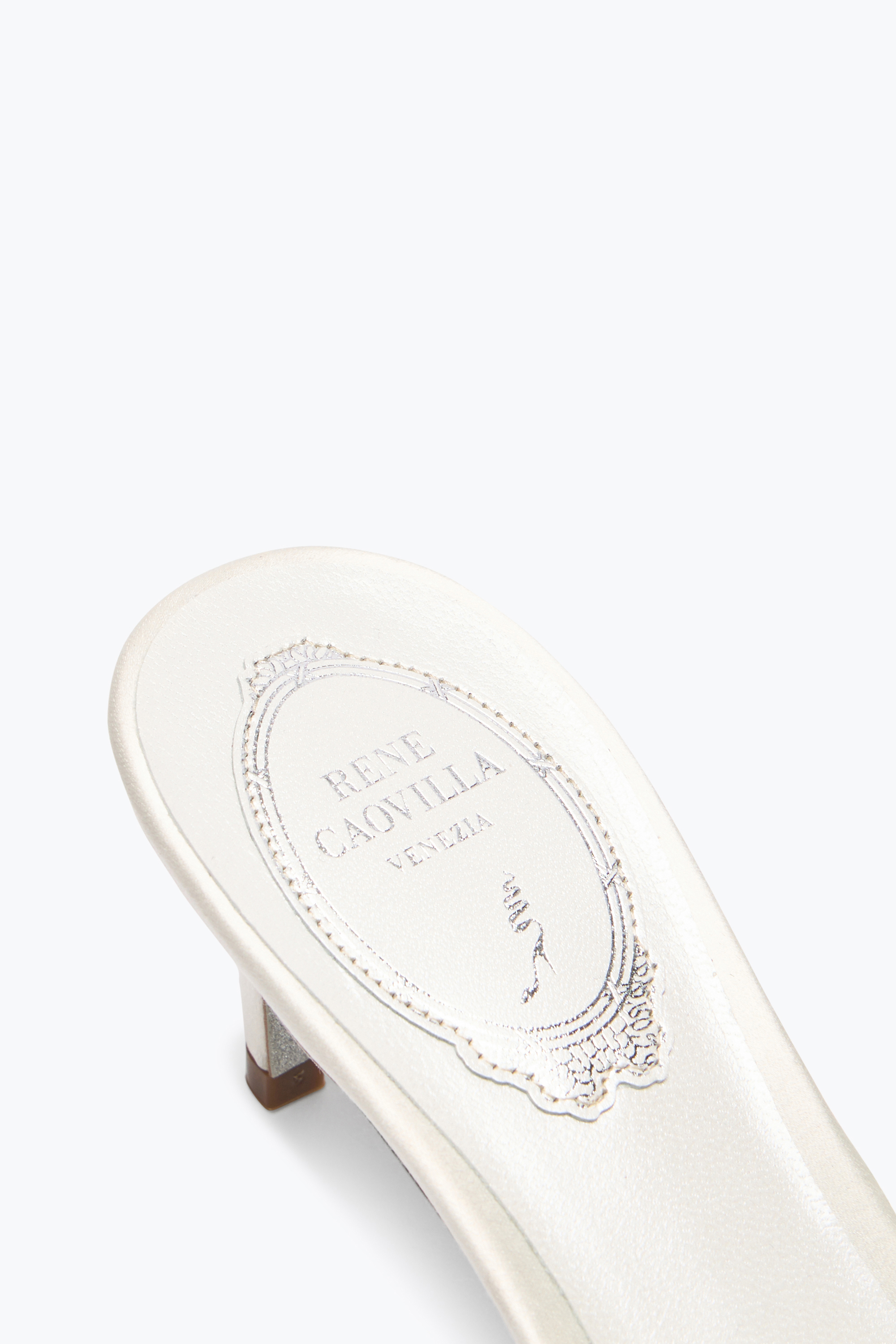 René Caovilla Pearl White Mule 60