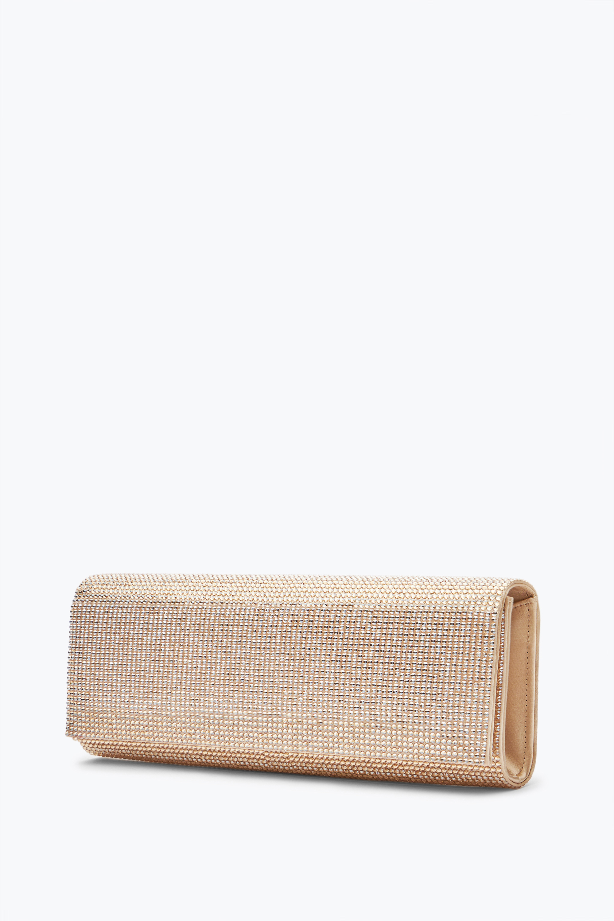 René Caovilla Zafira Gold Clutch With All-over Crystals
