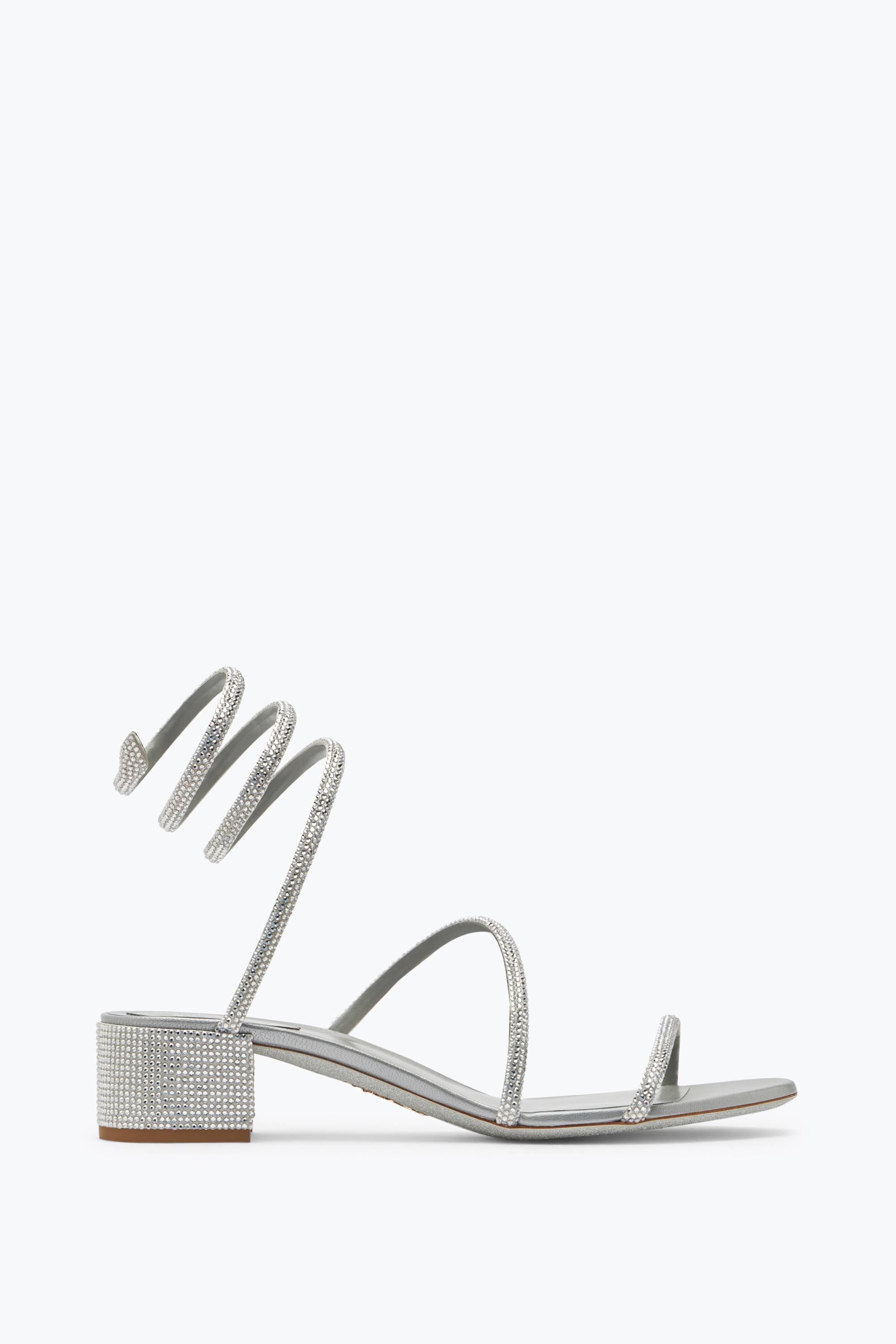 René Caovilla Cleo Crystal Gray Sandal 35