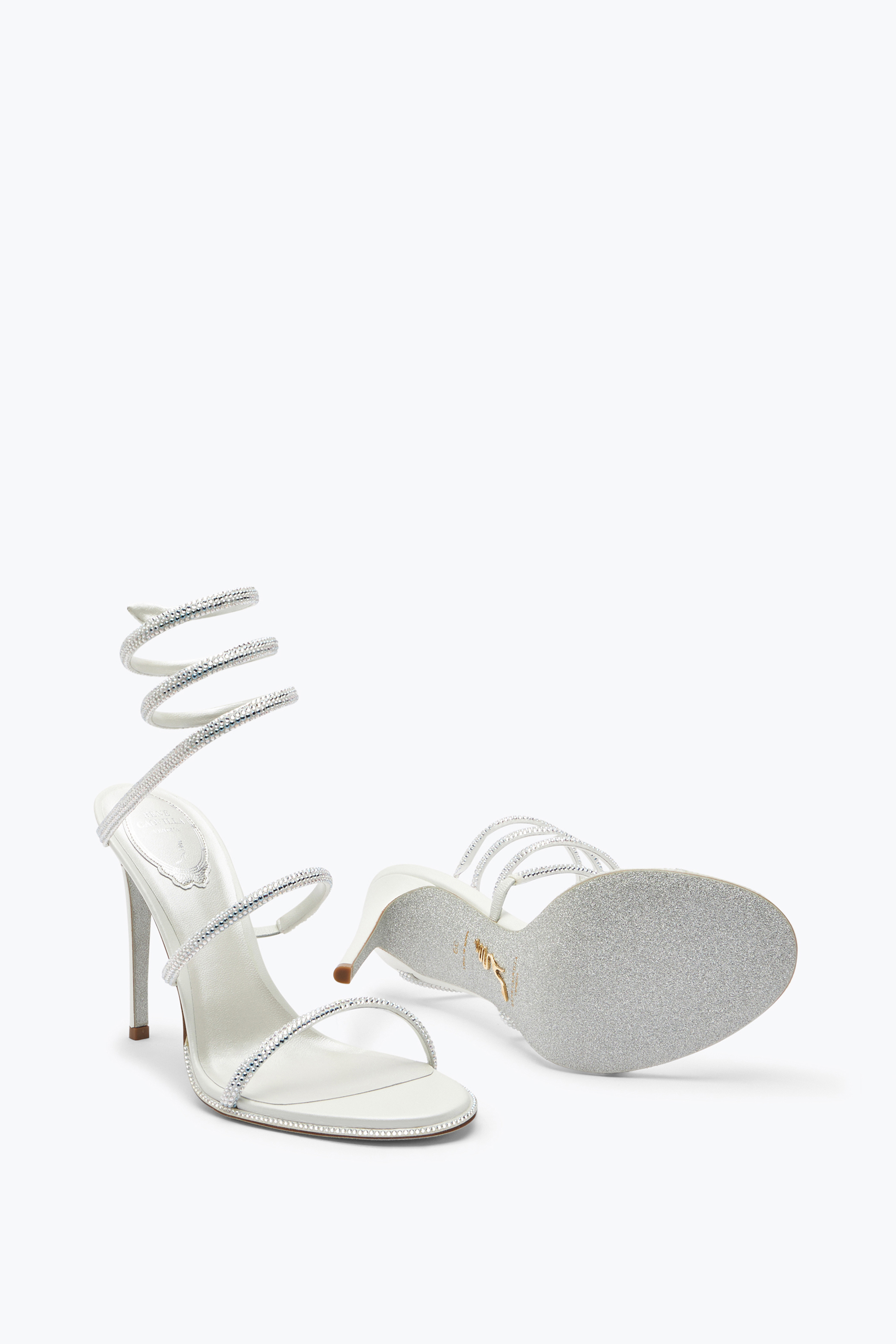 René Caovilla Cleo Crystal-embellished Satin Sandals