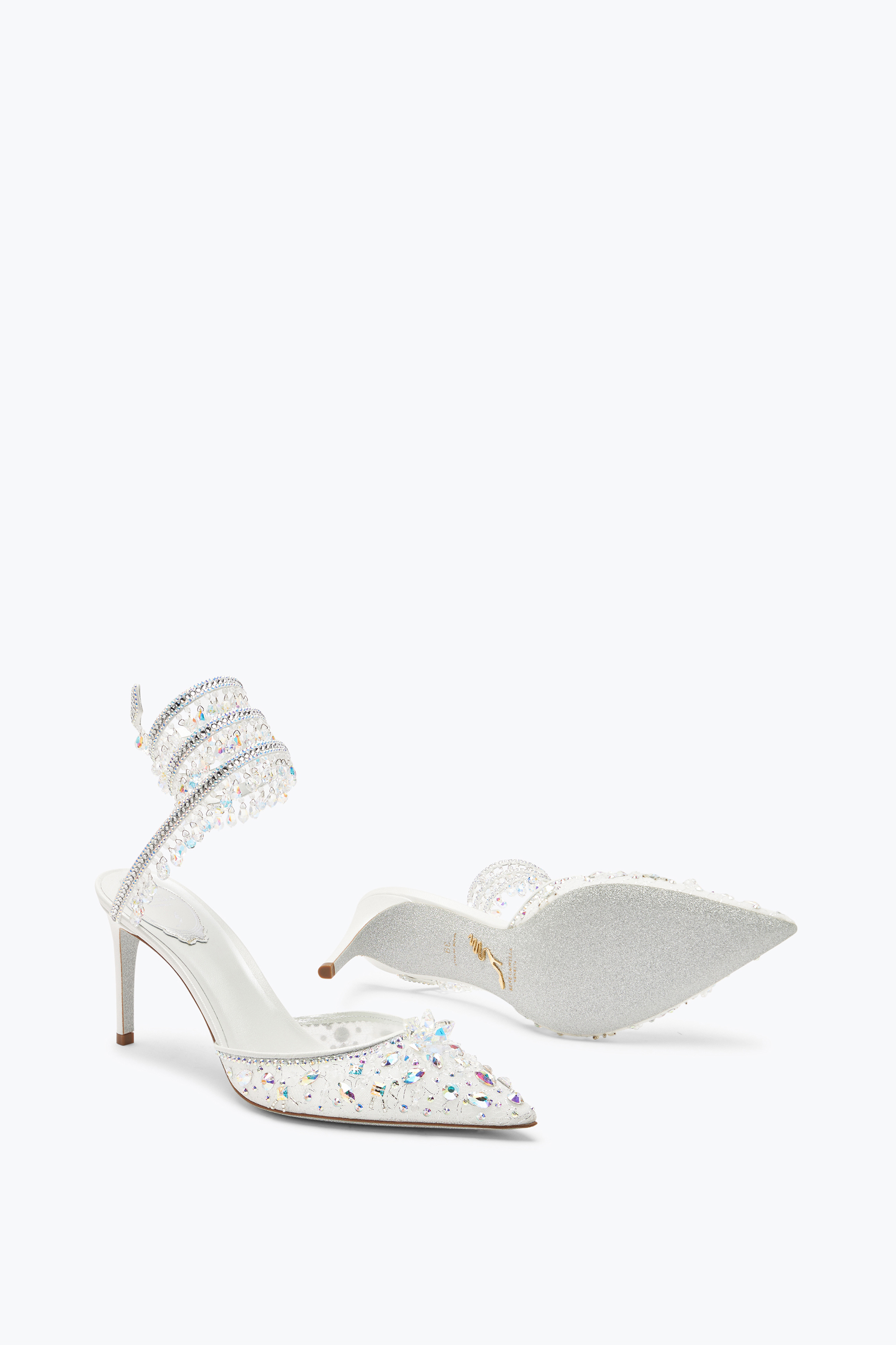 René Caovilla Chandelier White Pump 80