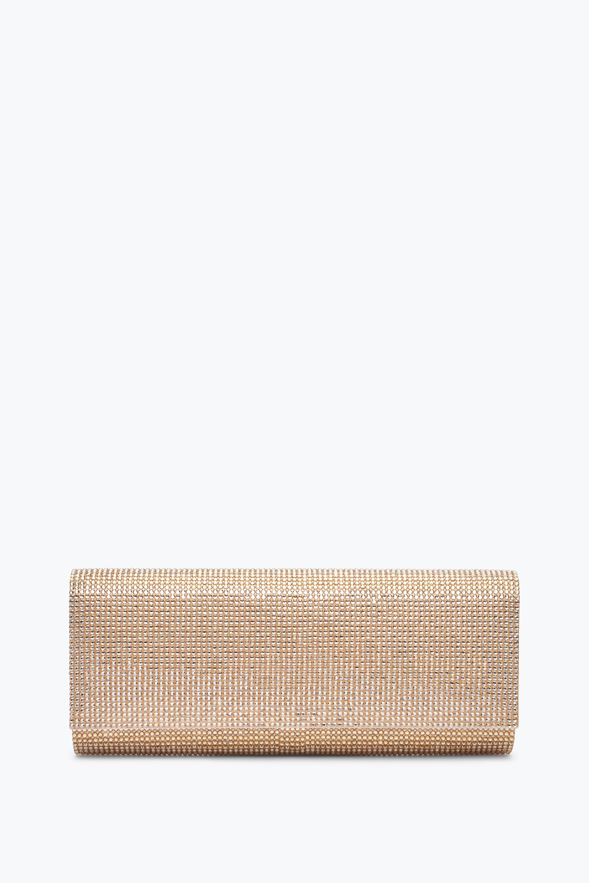 René Caovilla Zafira Gold Clutch With All-over Crystals