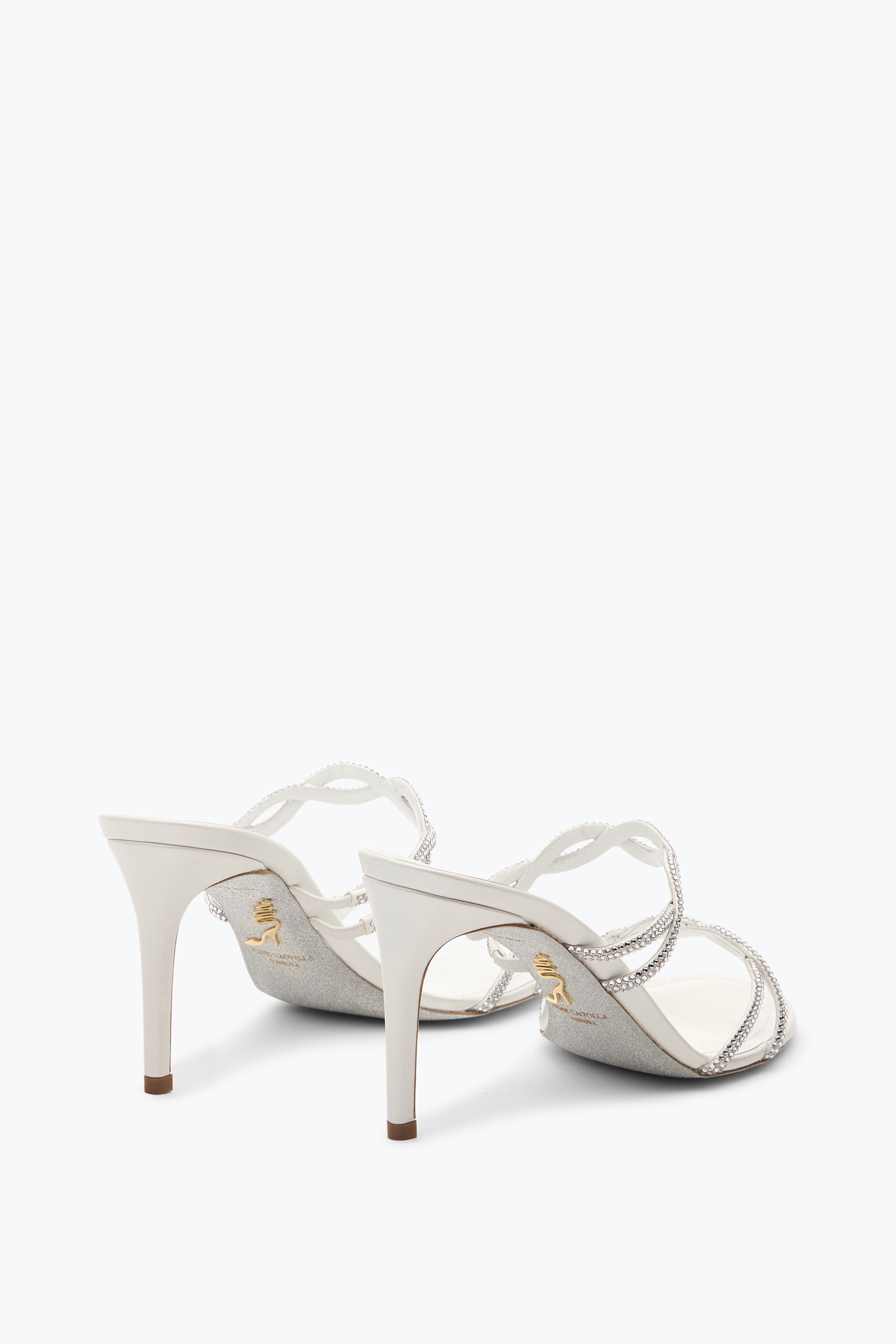 René Caovilla Braid Ivory Slider Sandal 80