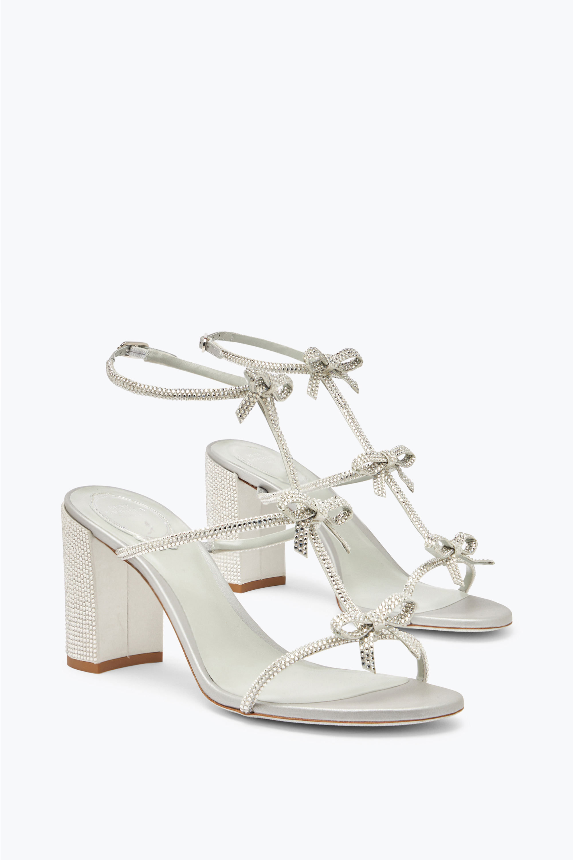 René Caovilla Caterina Silver Sandal With Crystals 80