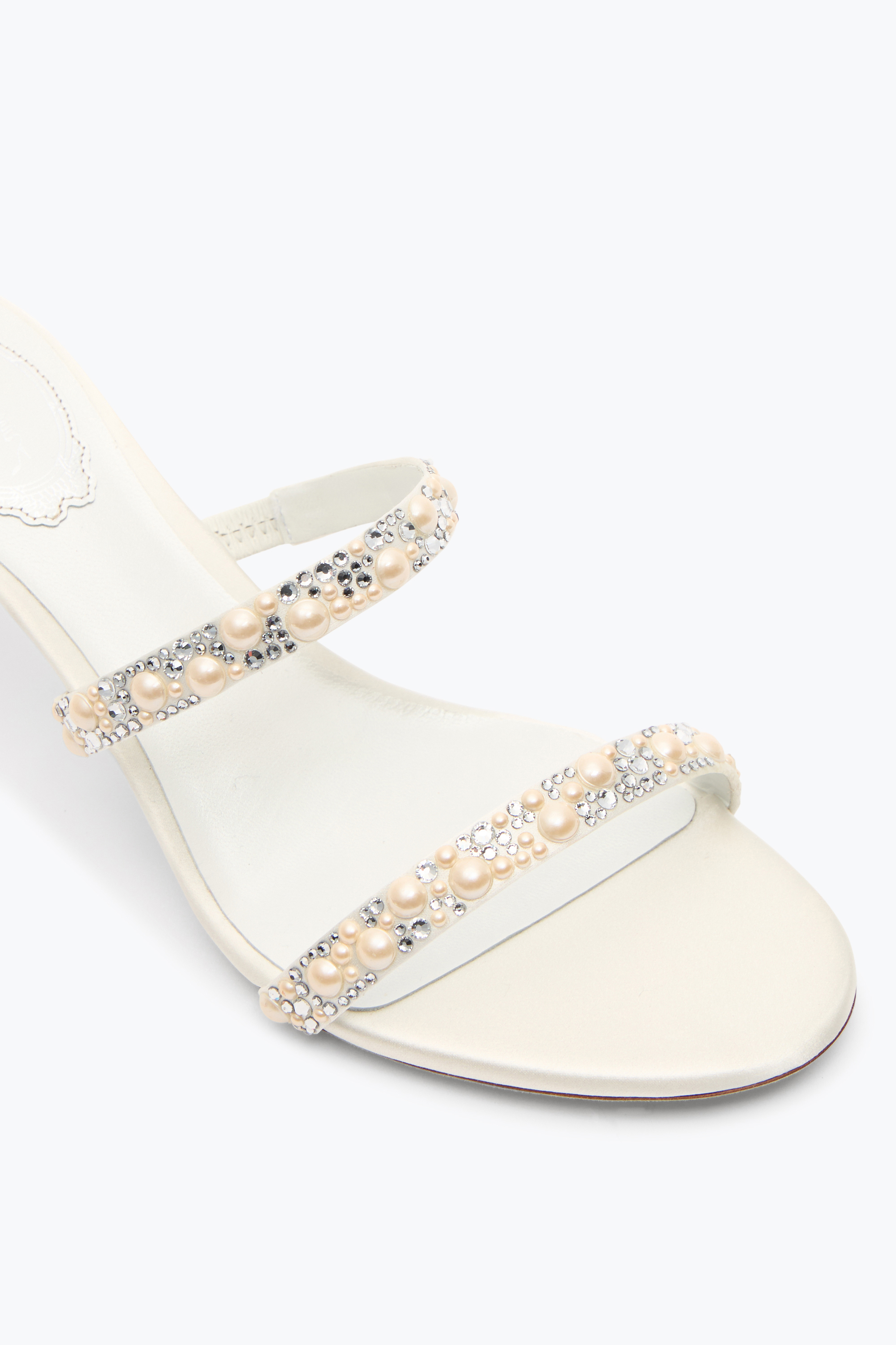 René Caovilla Pearl White Mule 60