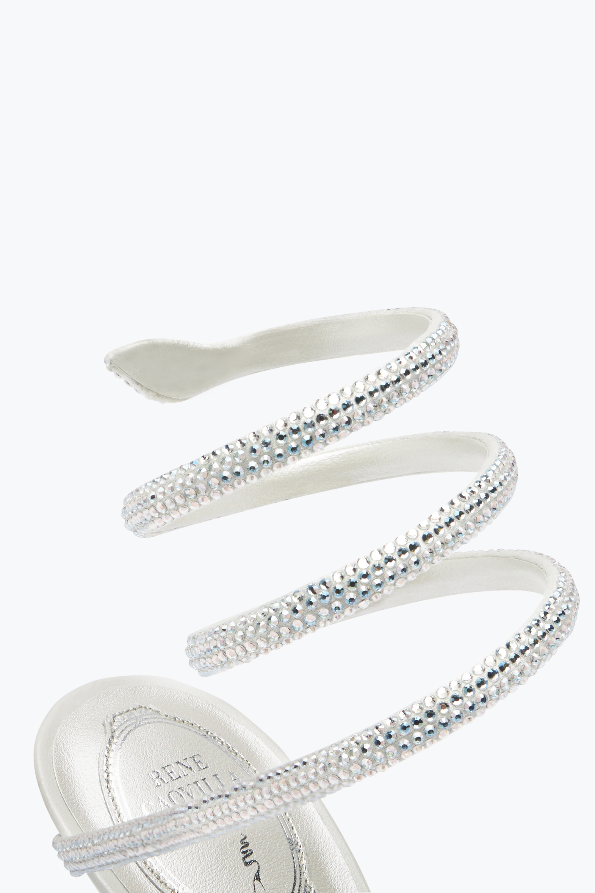René Caovilla Cleo Crystal-embellished Satin Sandals
