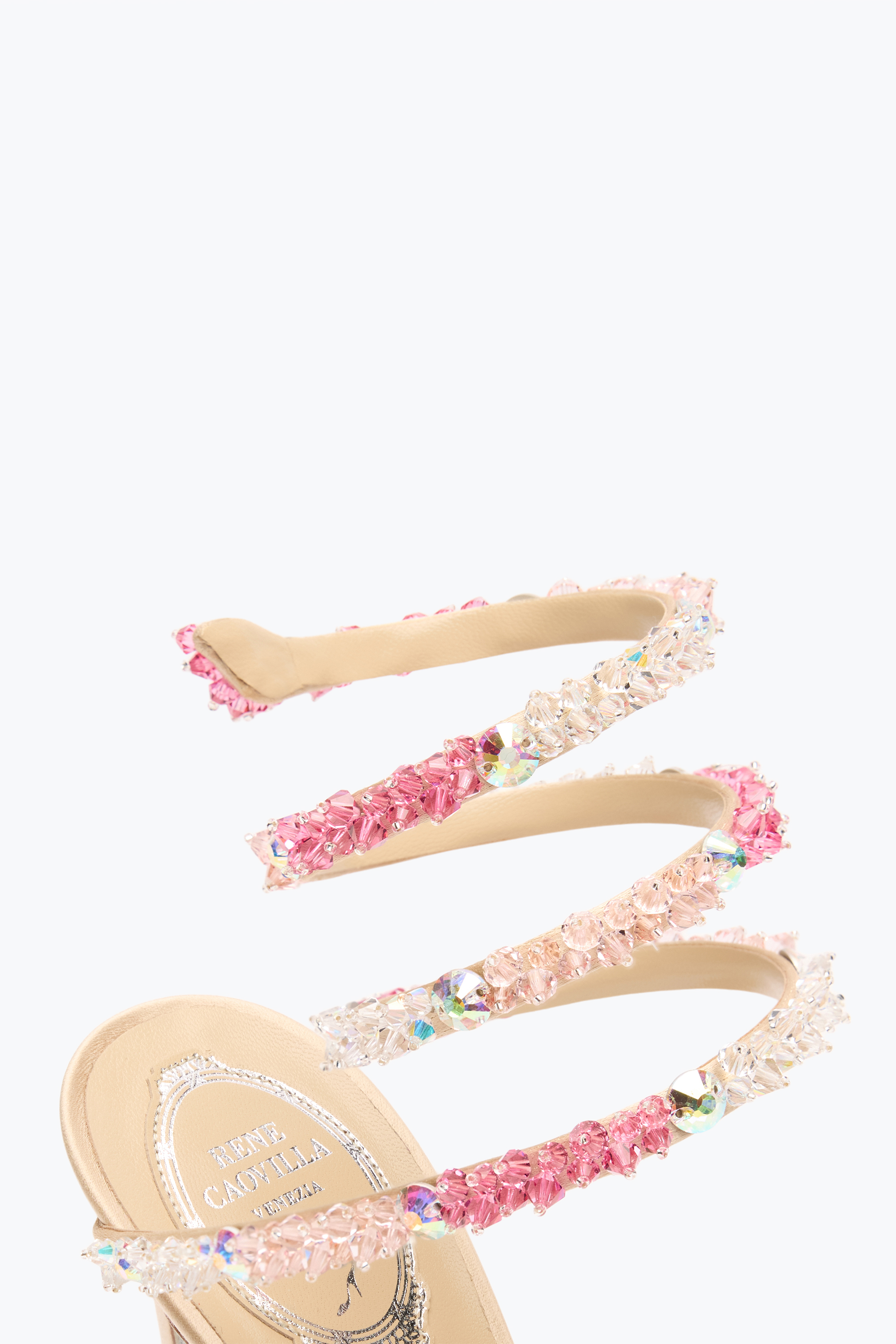René Caovilla Cinderella Barbie Pink Sandal With Serpent 105