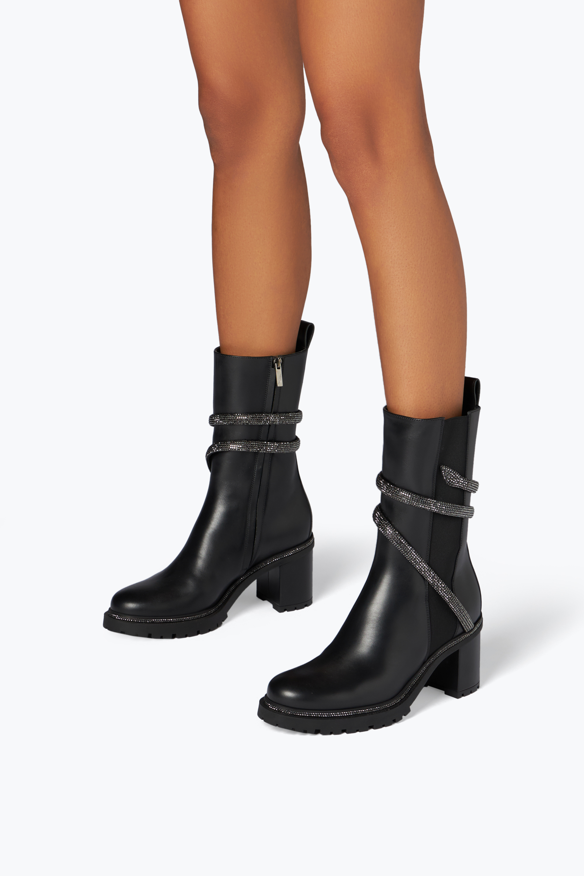 René Caovilla Cleo Crystal Black Bootie 60