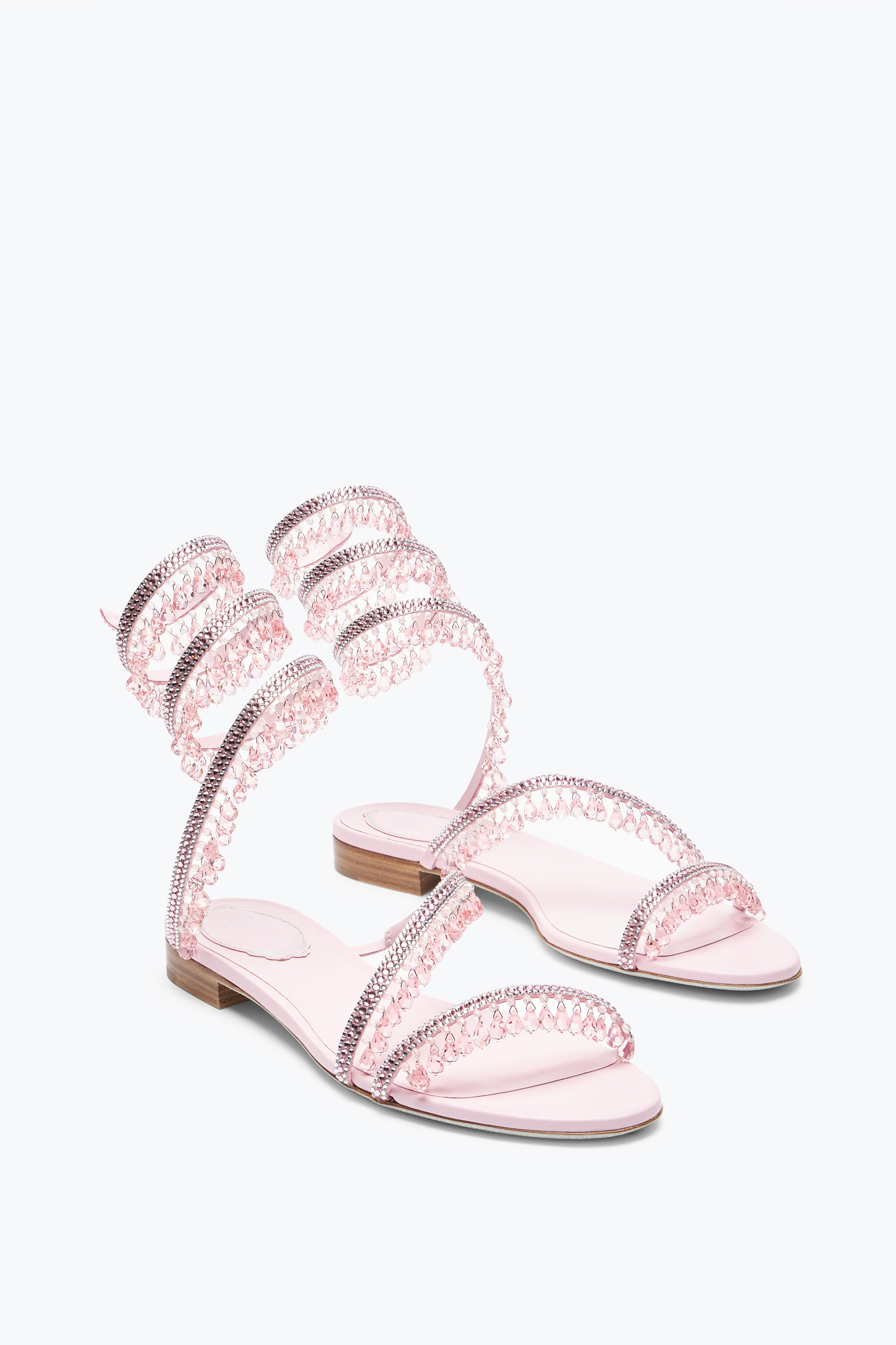 René Caovilla Chandelier Barbie Pink Flat Sandal 10