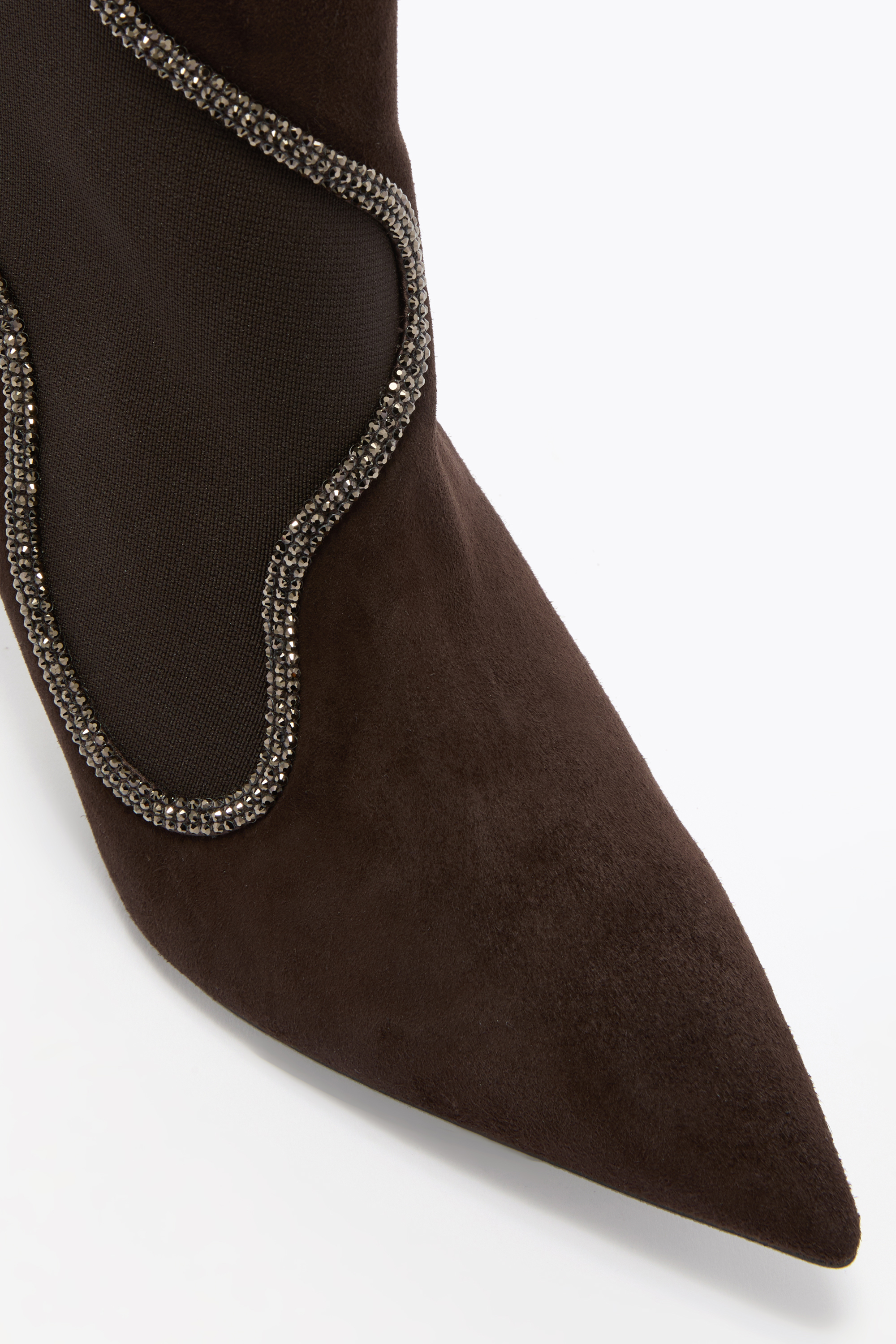 René Caovilla Onda Brown Ankle Boot 80 In Brown