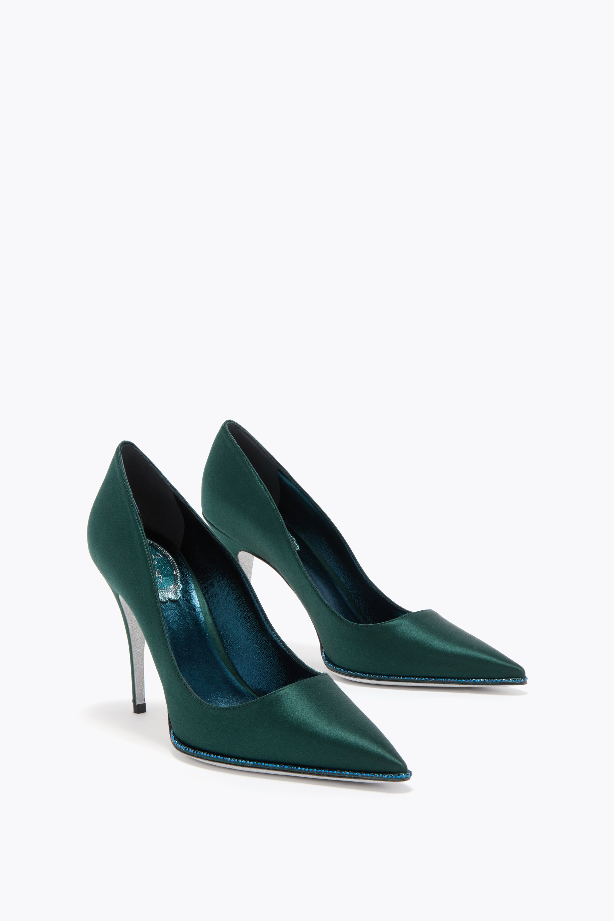 René Caovilla Taylor Forest Green Pump 100 In Black