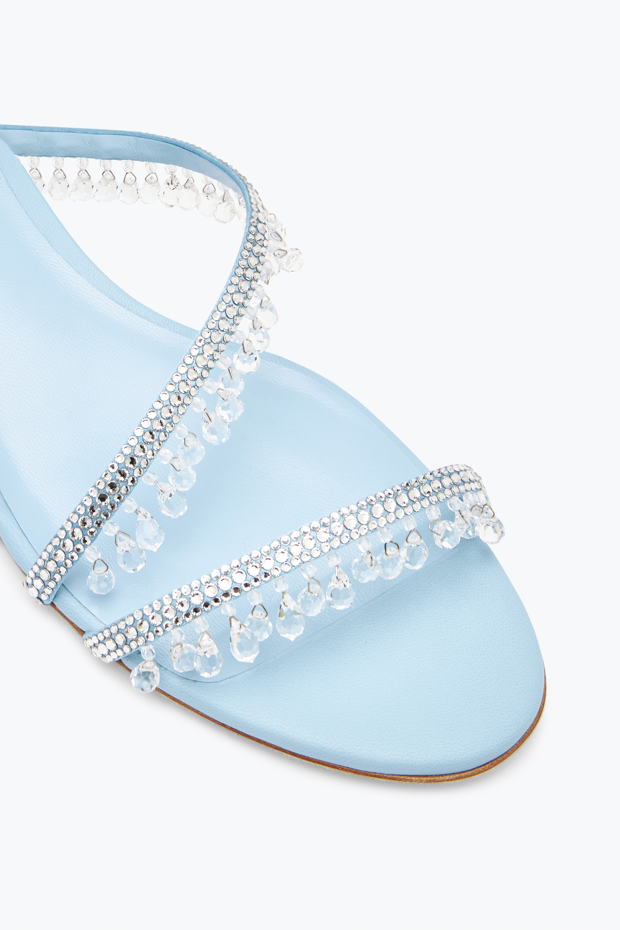 René Caovilla Chandelier Flat Light Blue Sandal 10