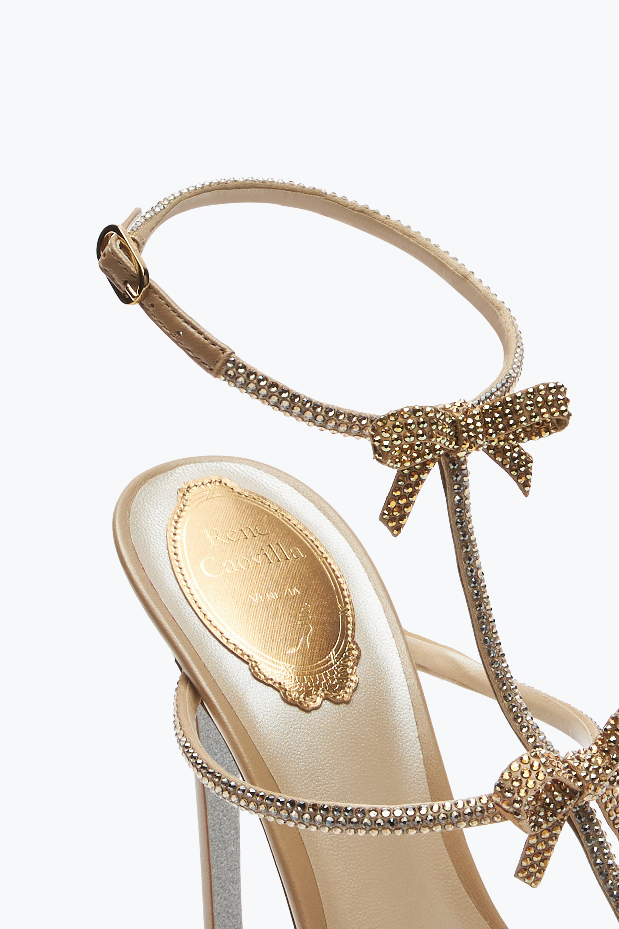 René Caovilla Caterina Honey Sandal With Crystals 105