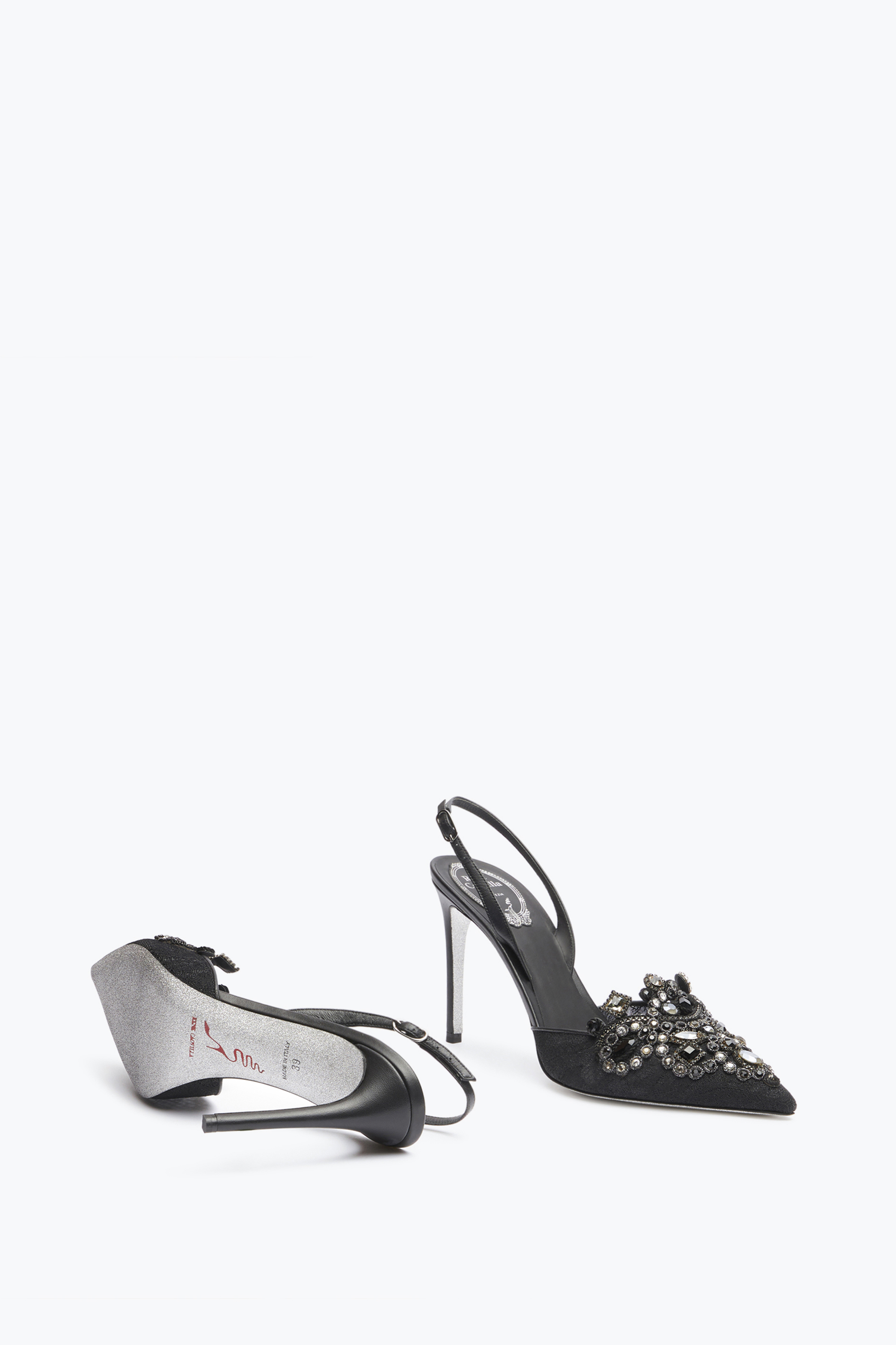 René Caovilla High-heeled Shoes With Diamond Tips