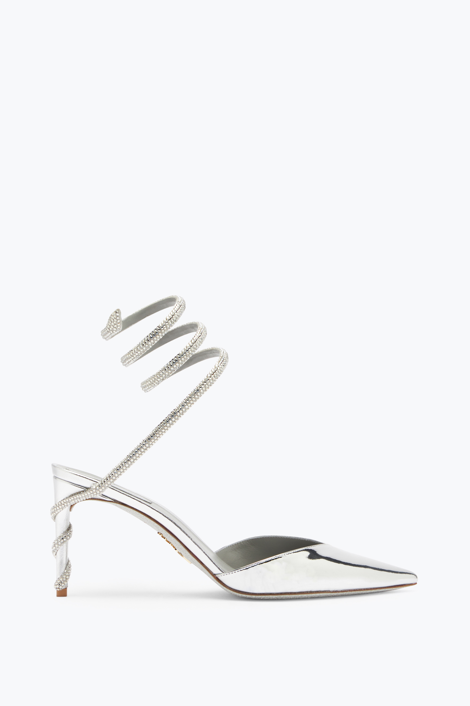 René Caovilla Margot Silver Pump 80