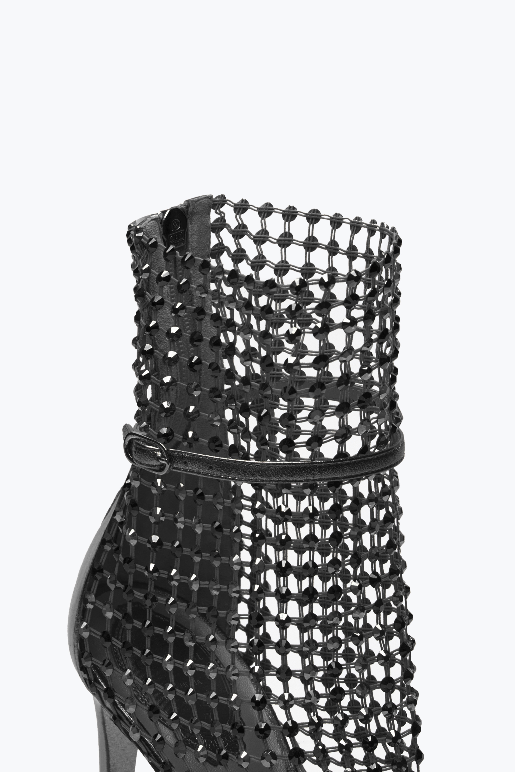 René Caovilla Galaxia Metallic Anthracite Sandal 105