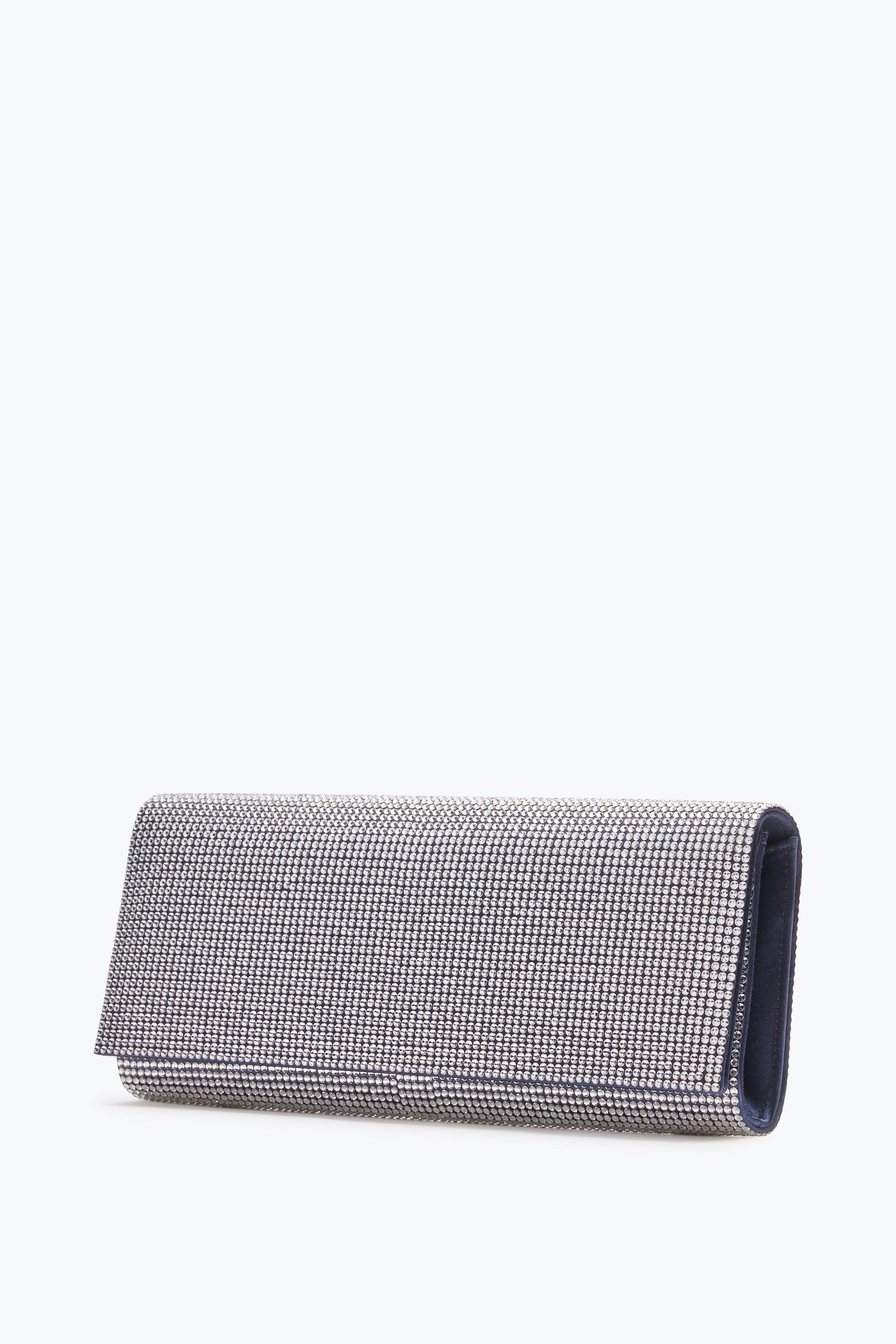René Caovilla Zafira Blue Clutch With All-over Crystals