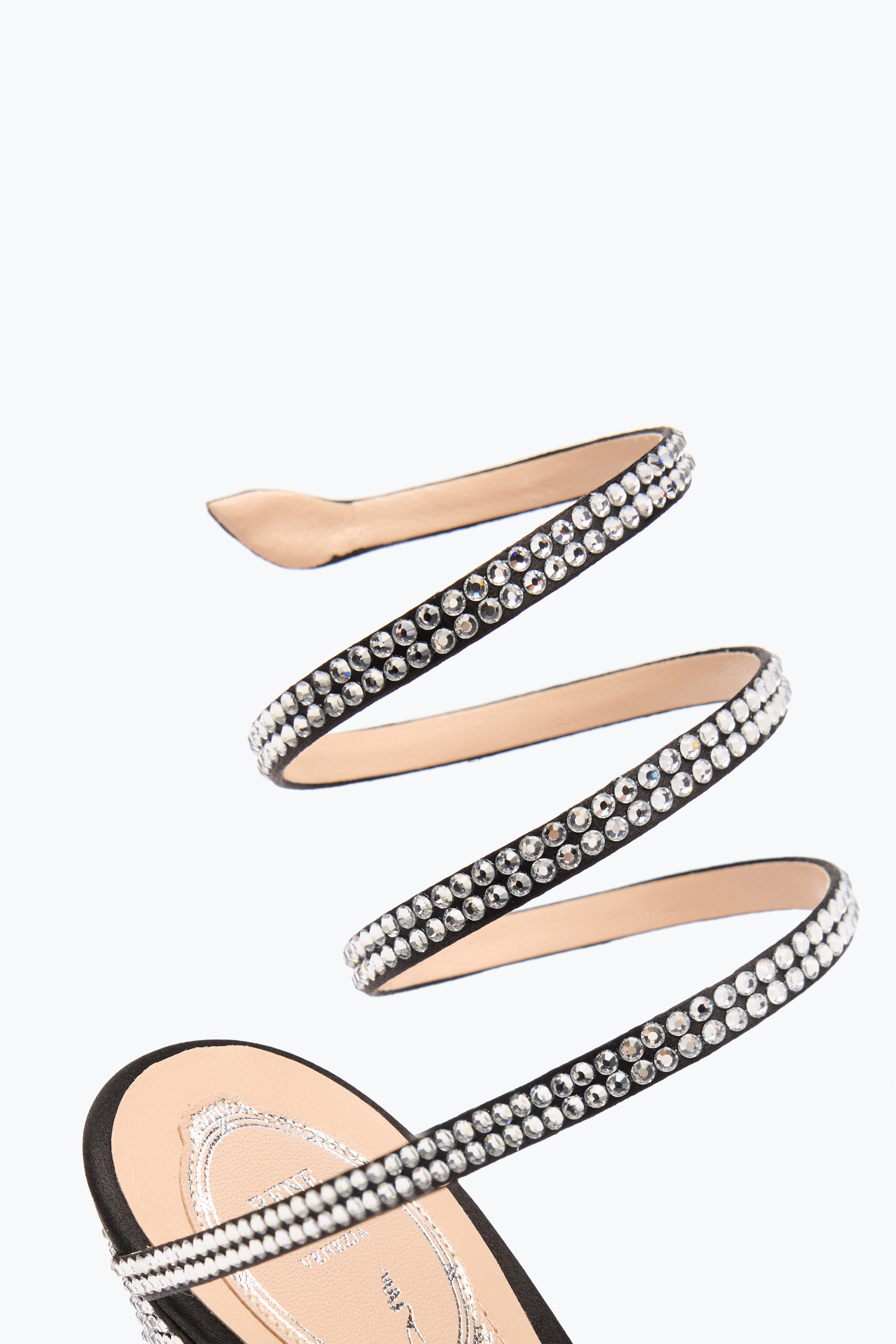 René Caovilla Cleo Black Sandal With Soul Heel 105