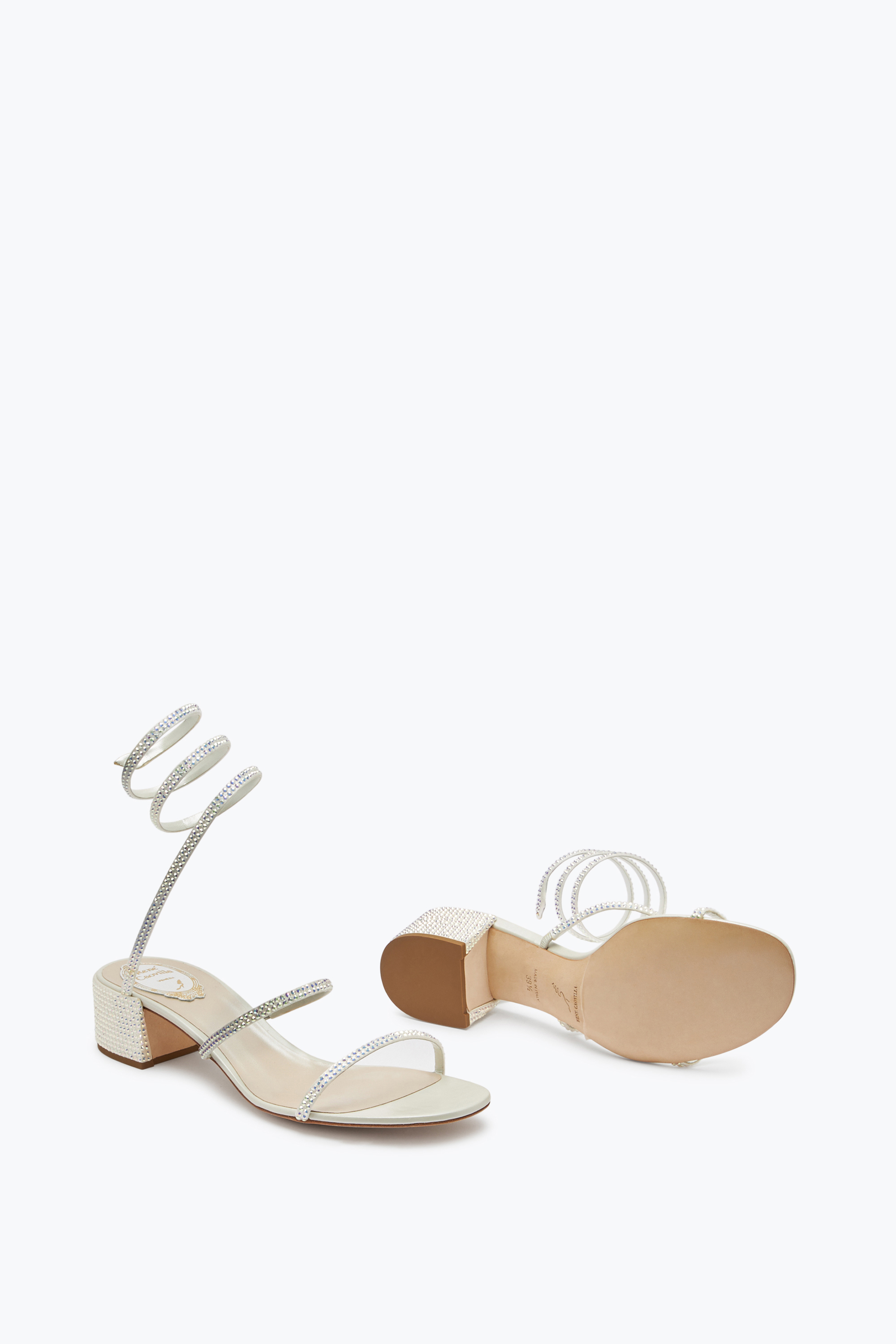 René Caovilla Flat Satin Sandals Cleo